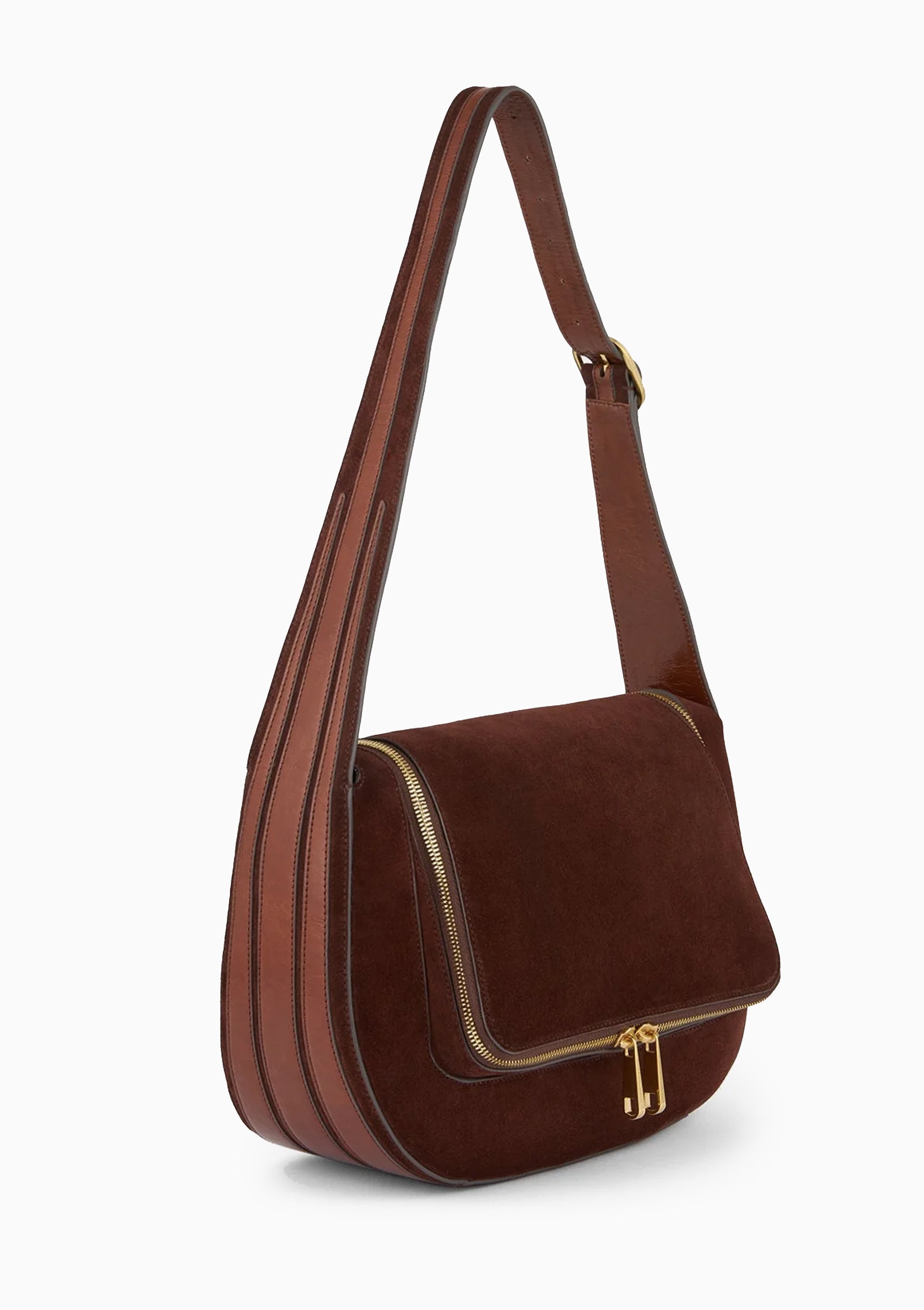 Vere New Shoulder Bag | Suede Dark Cedar