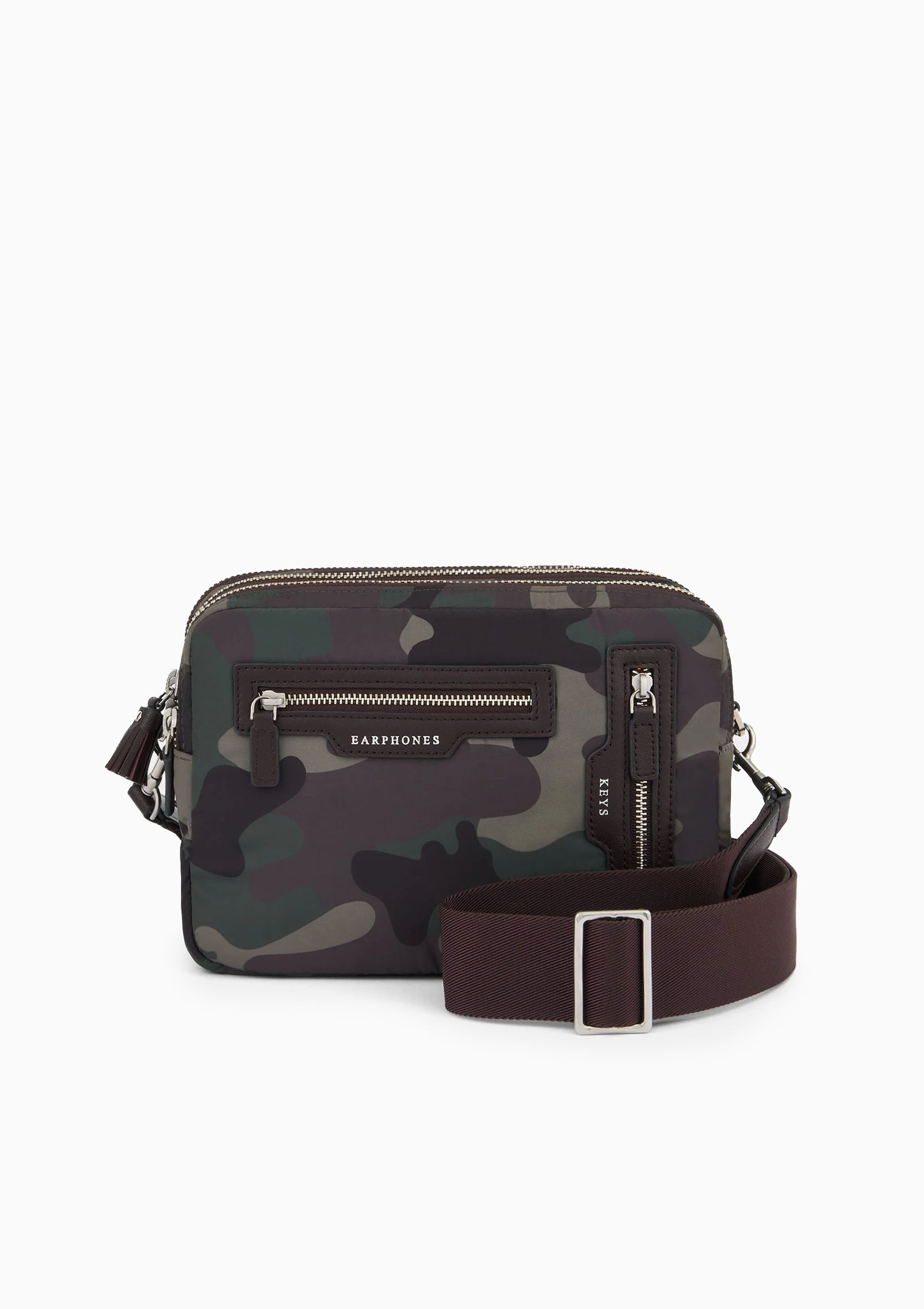 Triple Zip Crossbody Nylon | Camouflage
