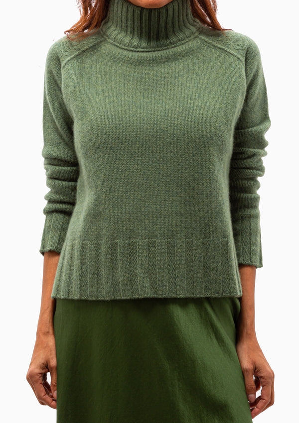 Rib Mock Sweater | Moss