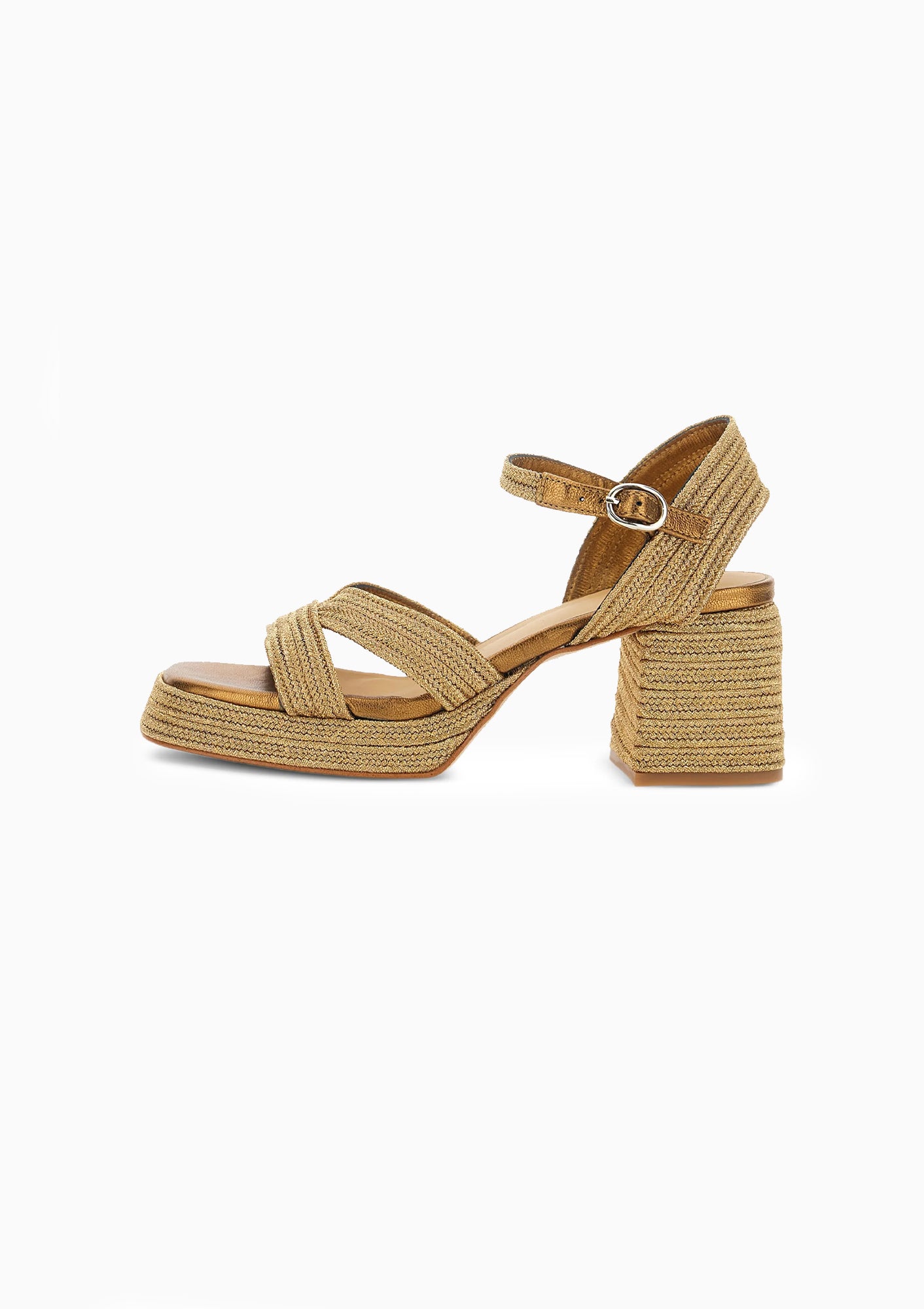 Vallita Heel Sandal | Oro Viejo