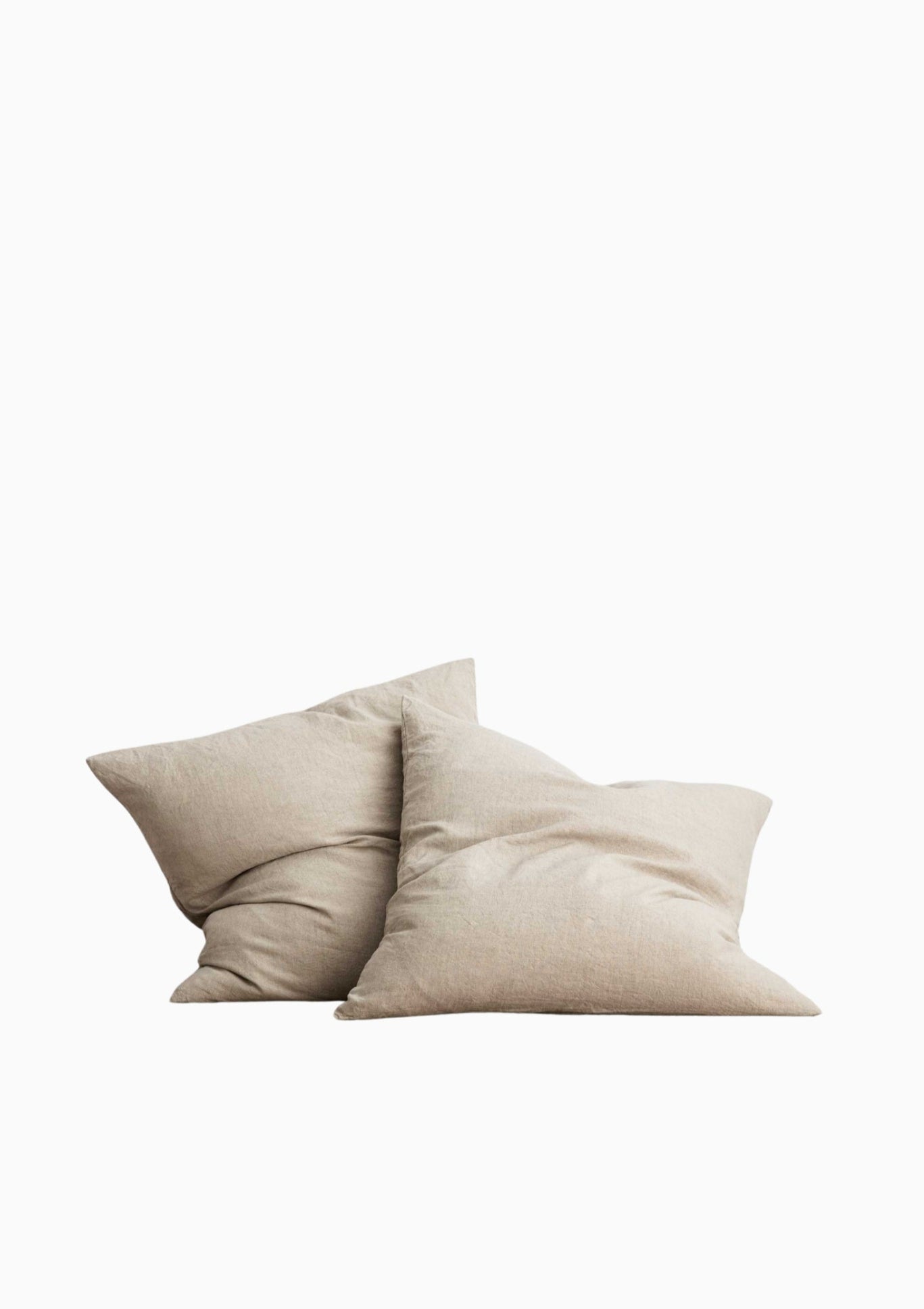 Cultiver Euro pillow case in natural linen, featuring a soft, textured weave and relaxed, breathable finish; effortlessly elegant bedding available at Diani.