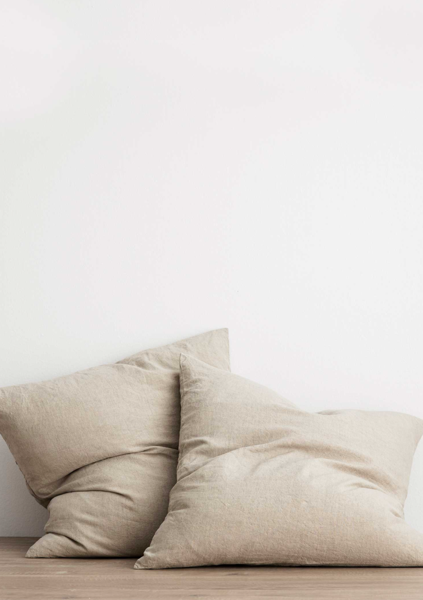 Cultiver Euro pillow case in natural linen, featuring a soft, textured weave and relaxed, breathable finish; effortlessly elegant bedding available at Diani.