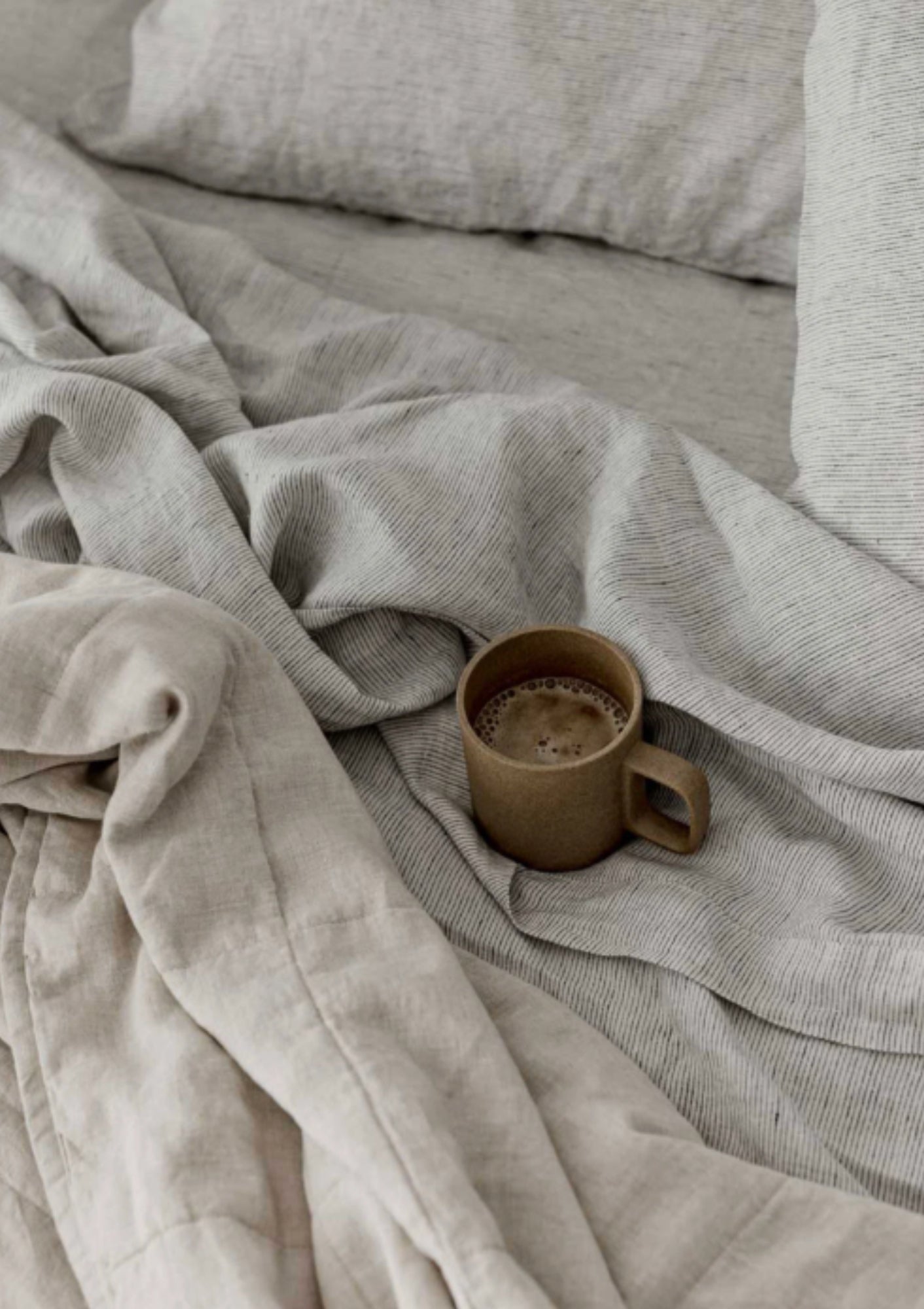 Cultiver Pinstripe Linen Euro Pillowcases available at Diani.