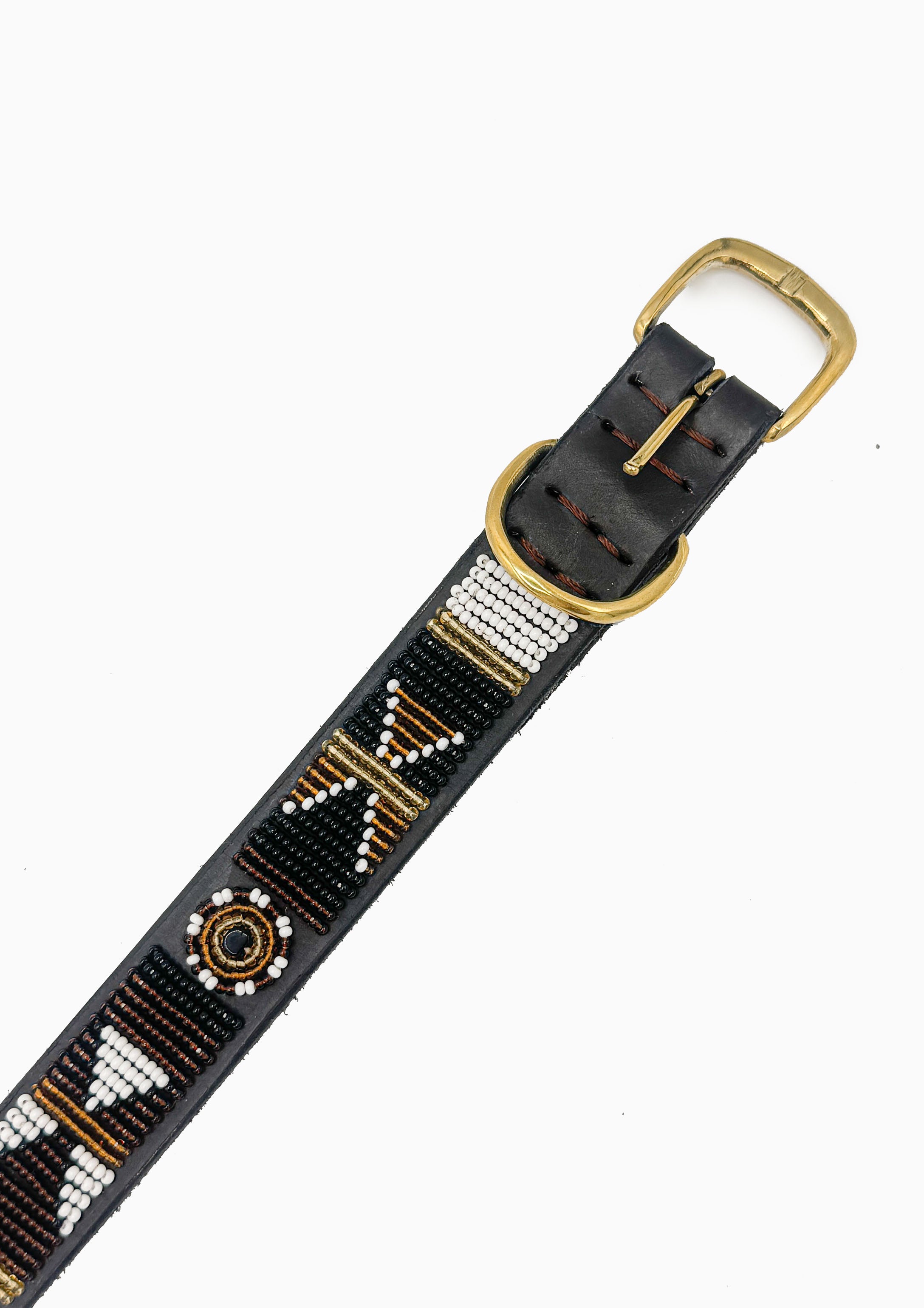 Earth Beaded Dog Collar | 16" Wide