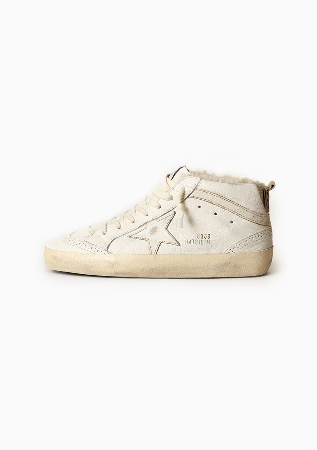Mid Star Sneaker Leather Shearling Lining | White/Beige