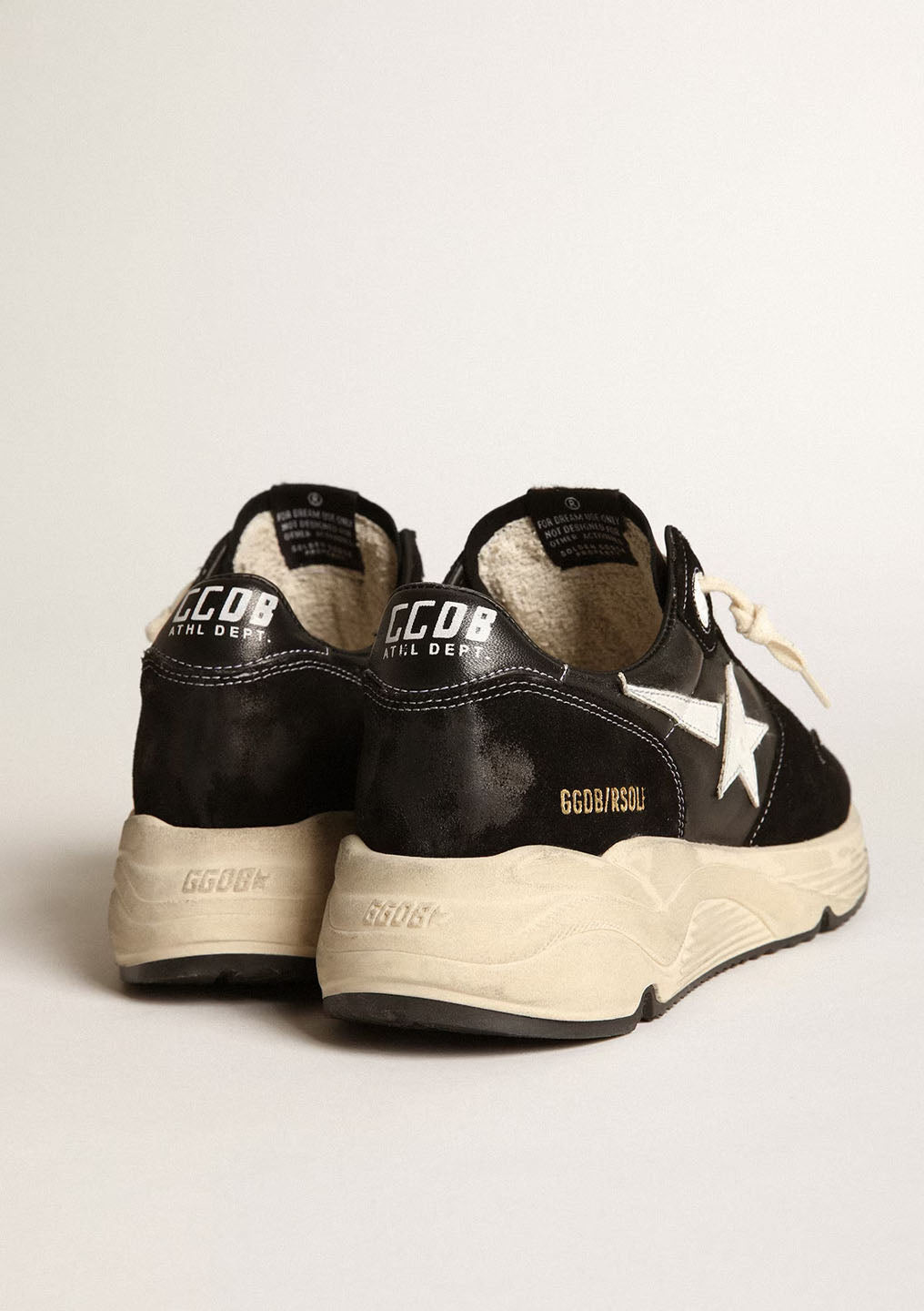 Running Sole Sneakers Leather & Suede | Black/White