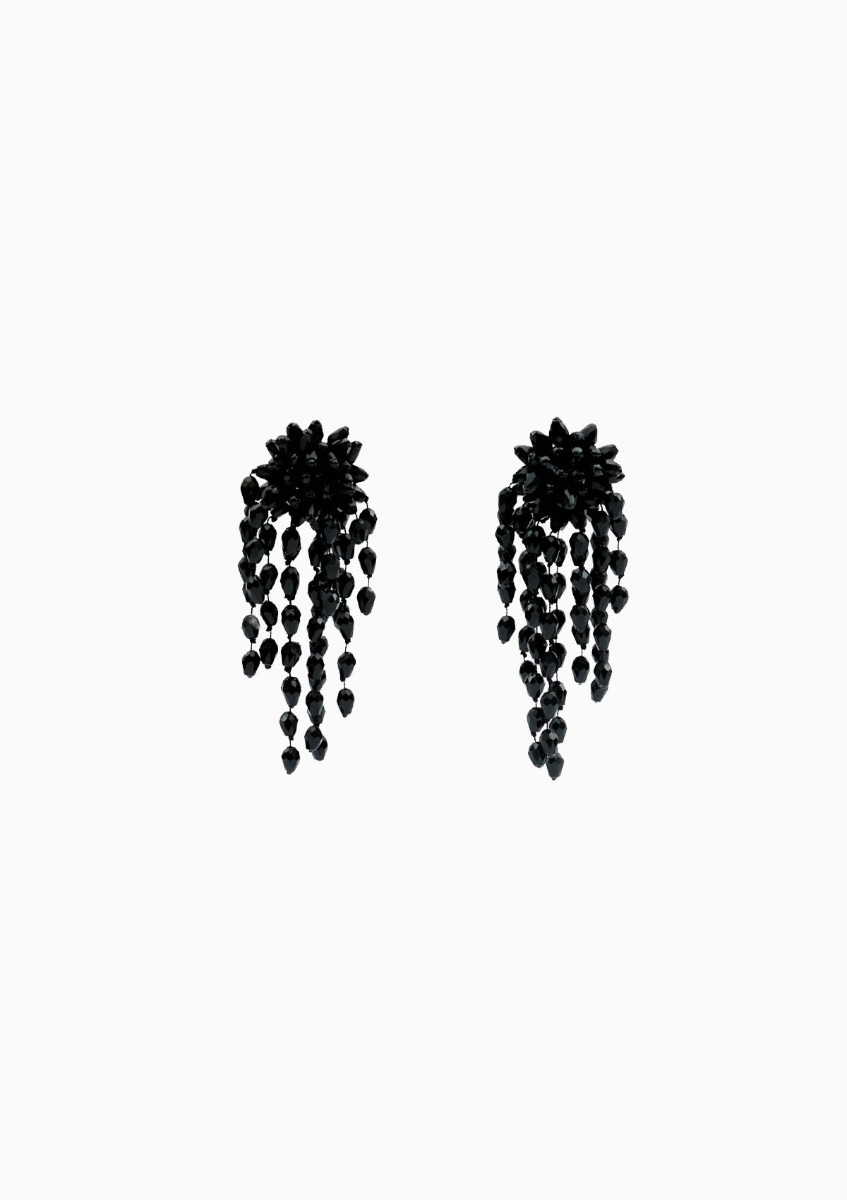 Hanabi Earrings | Black/Silver