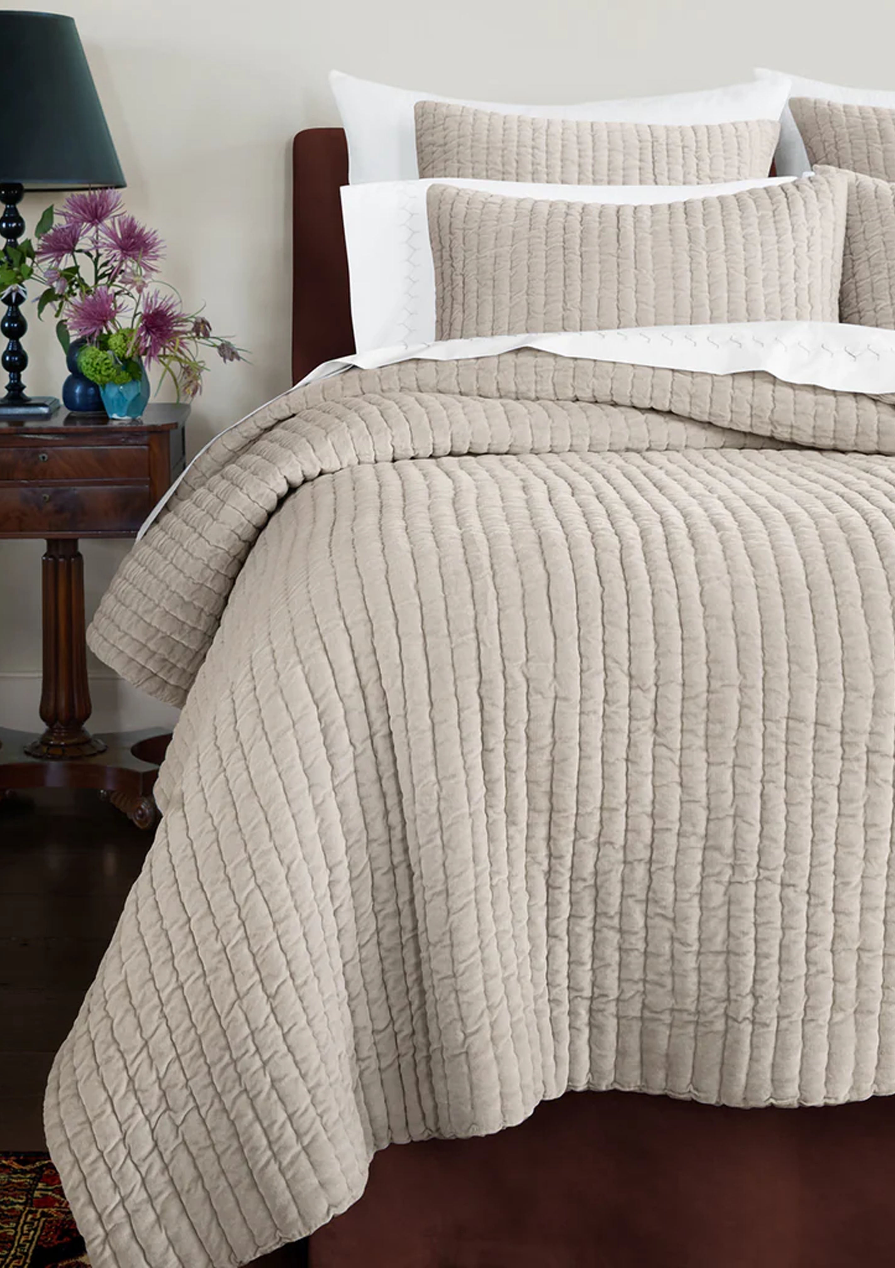 Velvet Coverlet King Sham | Sand