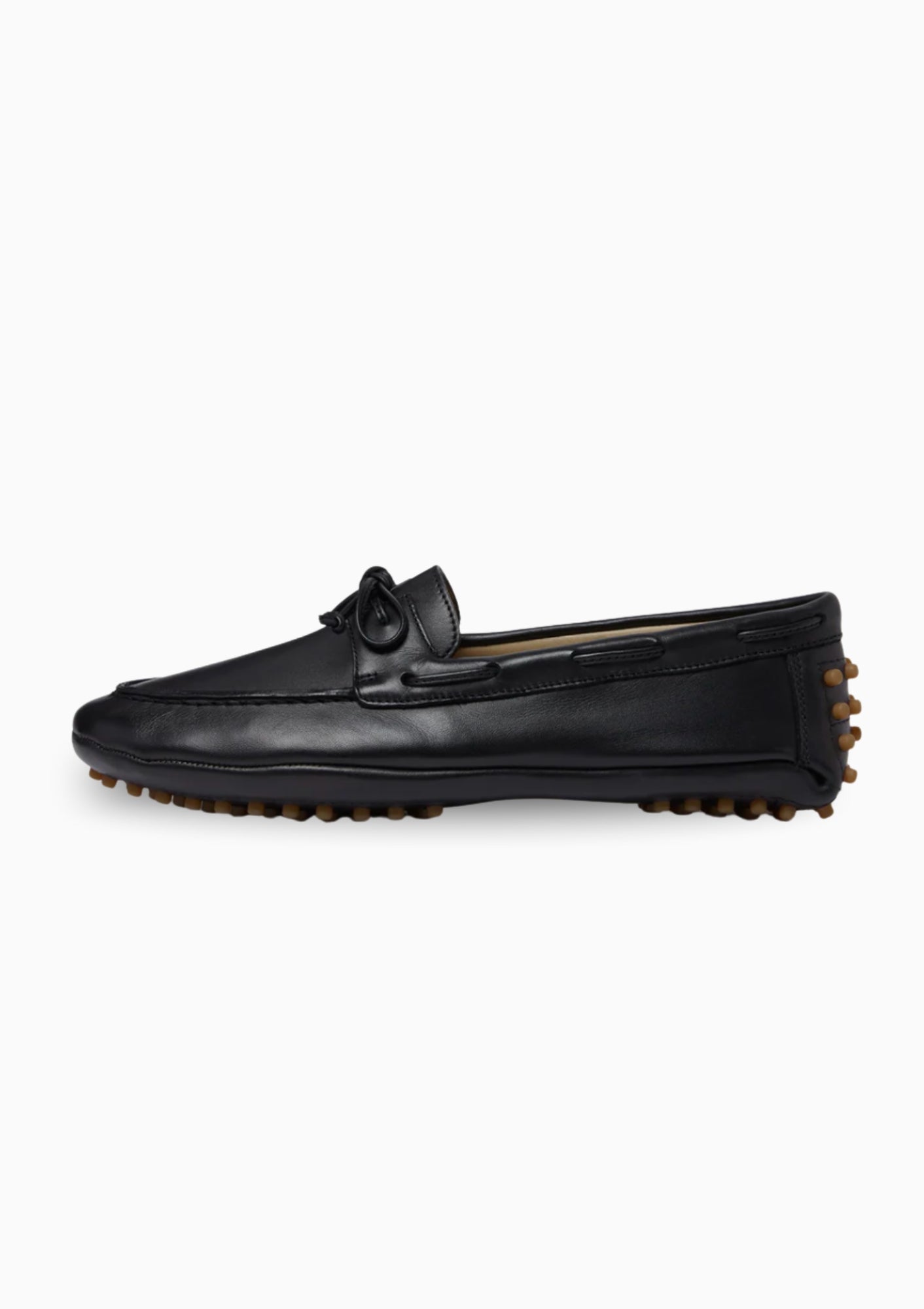 Driver Moccasin | Black Leather by Le Monde Beryl, available at Diani