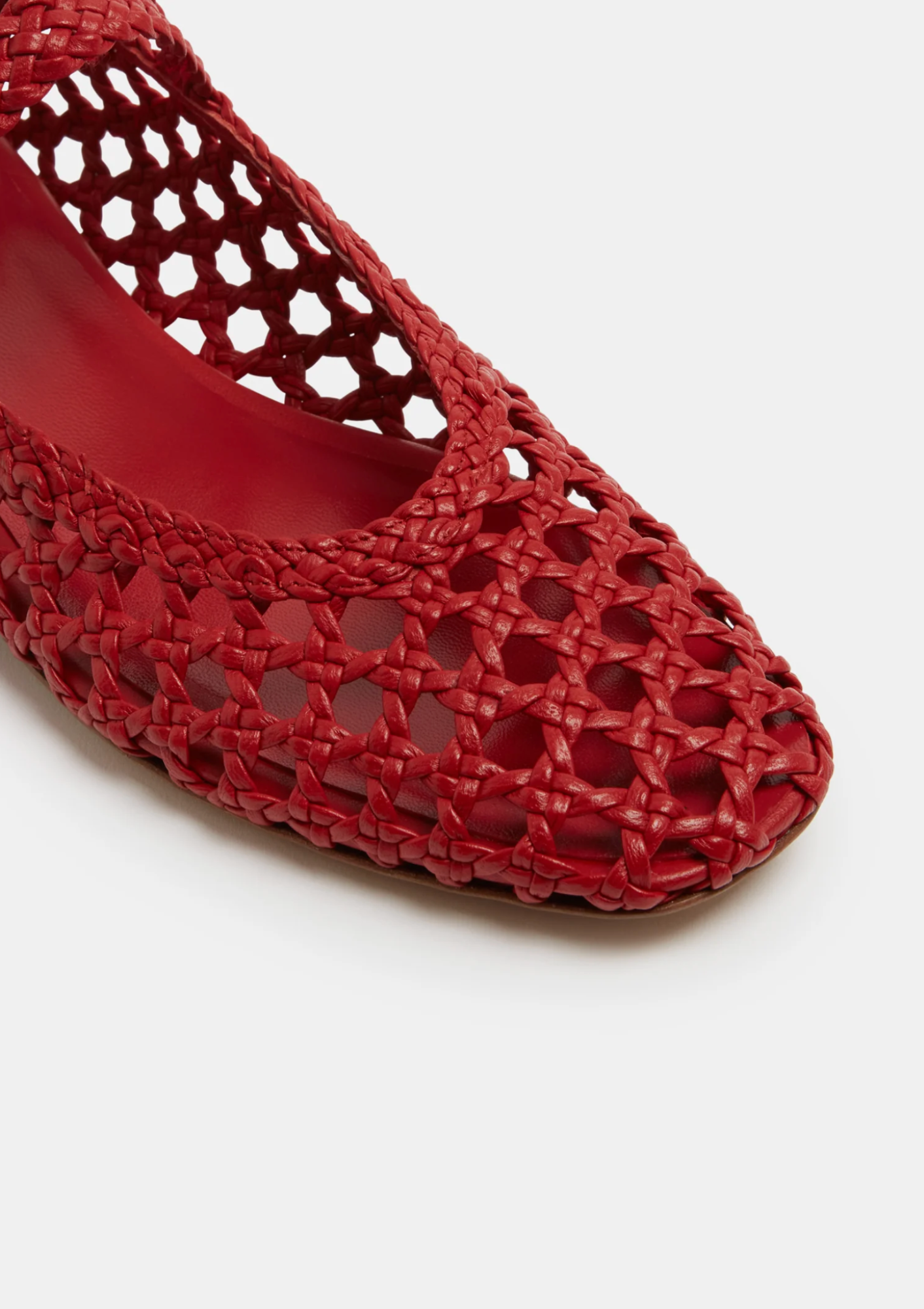 Le Monde Beryl Mary Jane in Woven Crimson Red available at Diani.