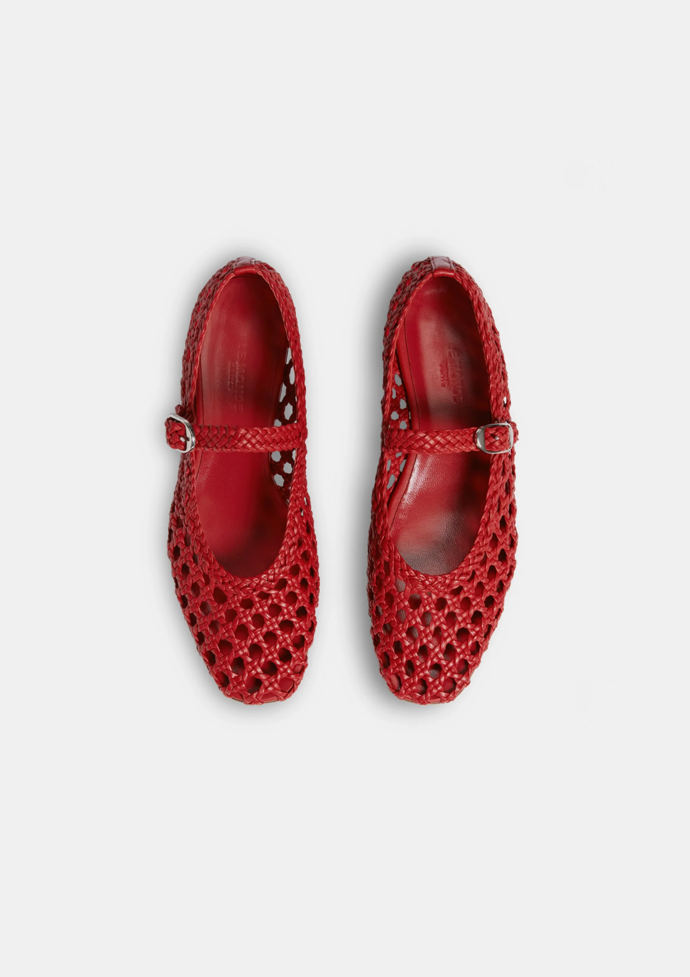 Le Monde Beryl Mary Jane in Woven Crimson Red available at Diani.