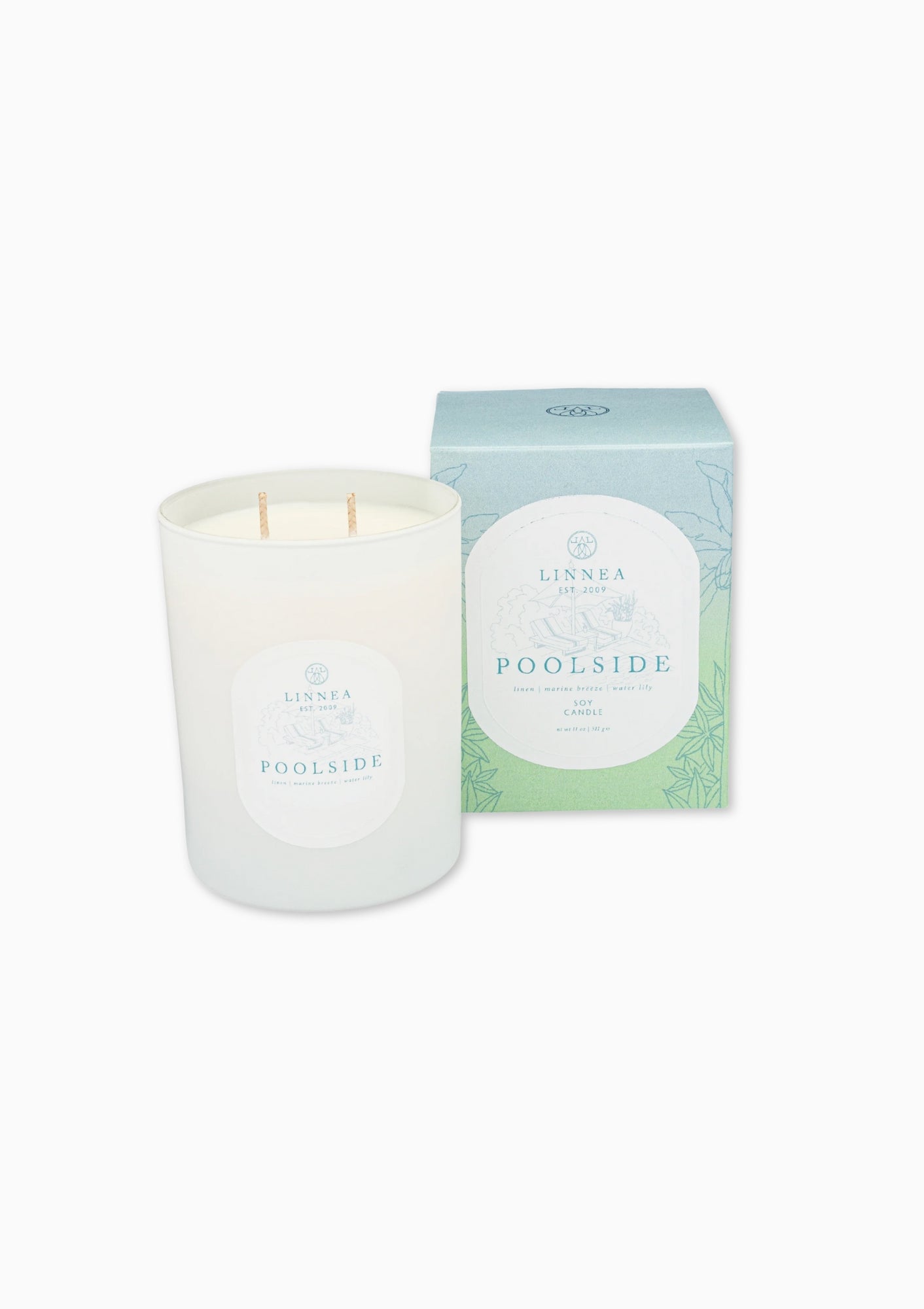Linnea Poolside Double Wick Candle available at Diani.