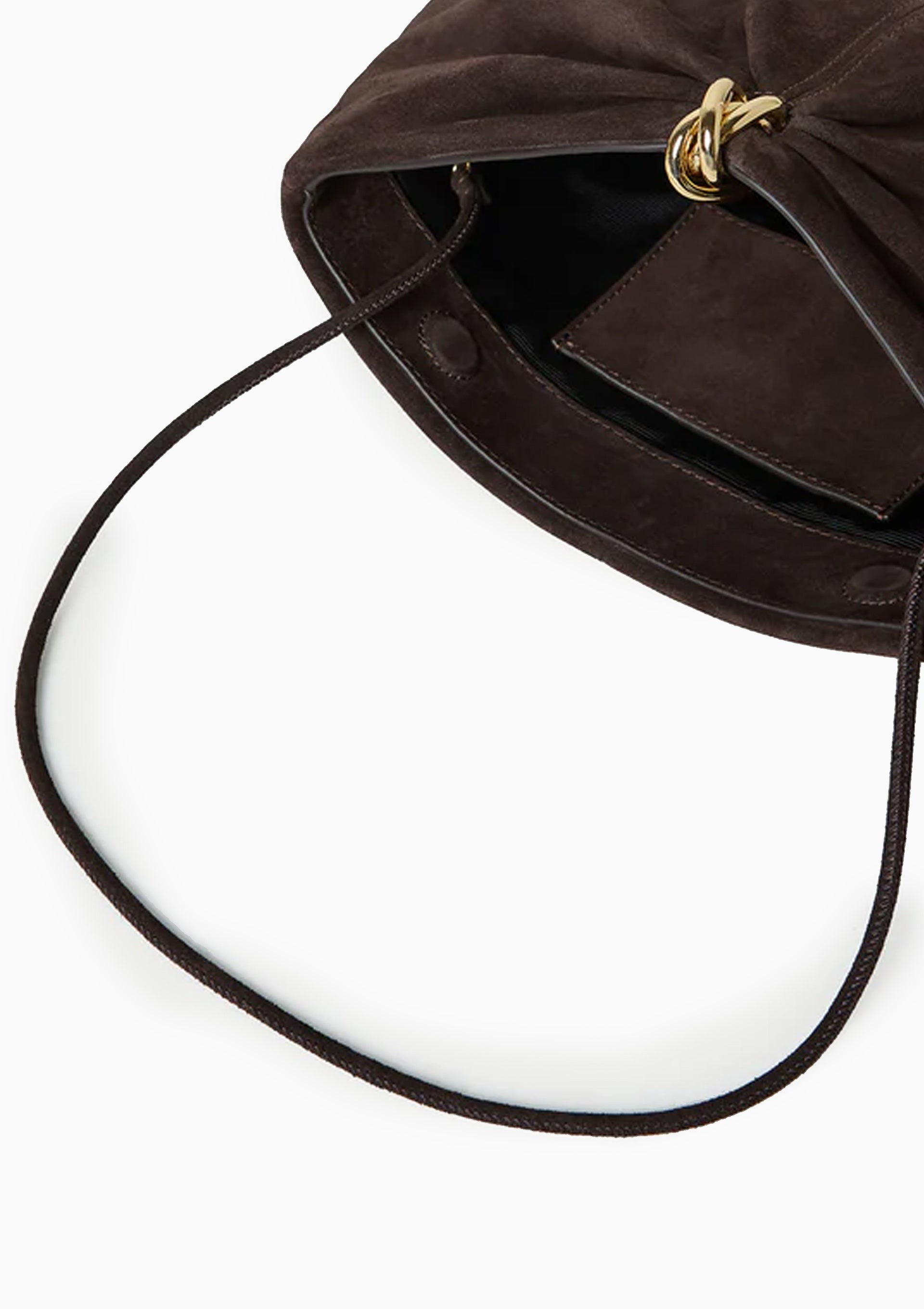 Corrine Suede Gathered Clutch | Brown