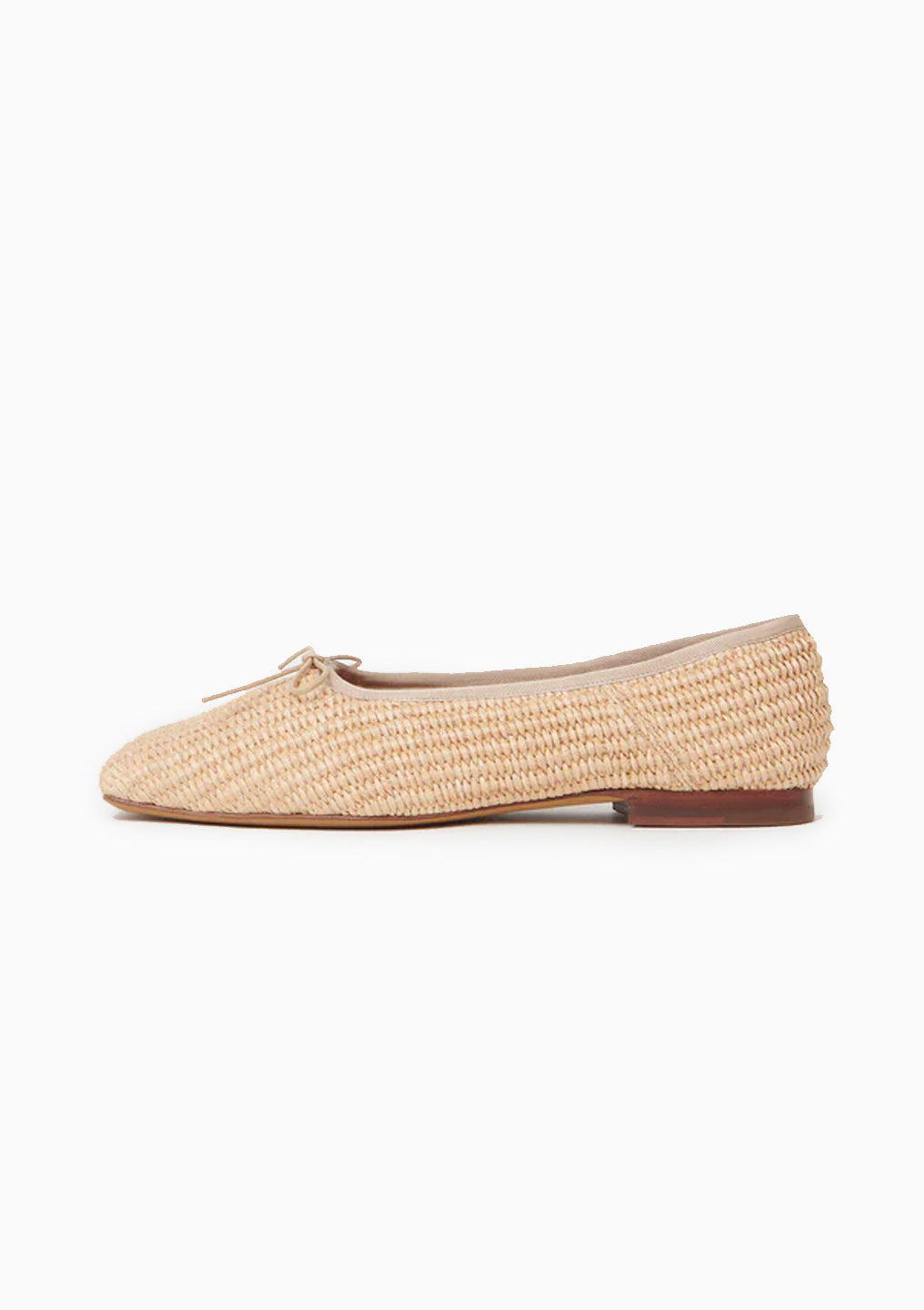Square Toe Ballerina | Natural Raffia