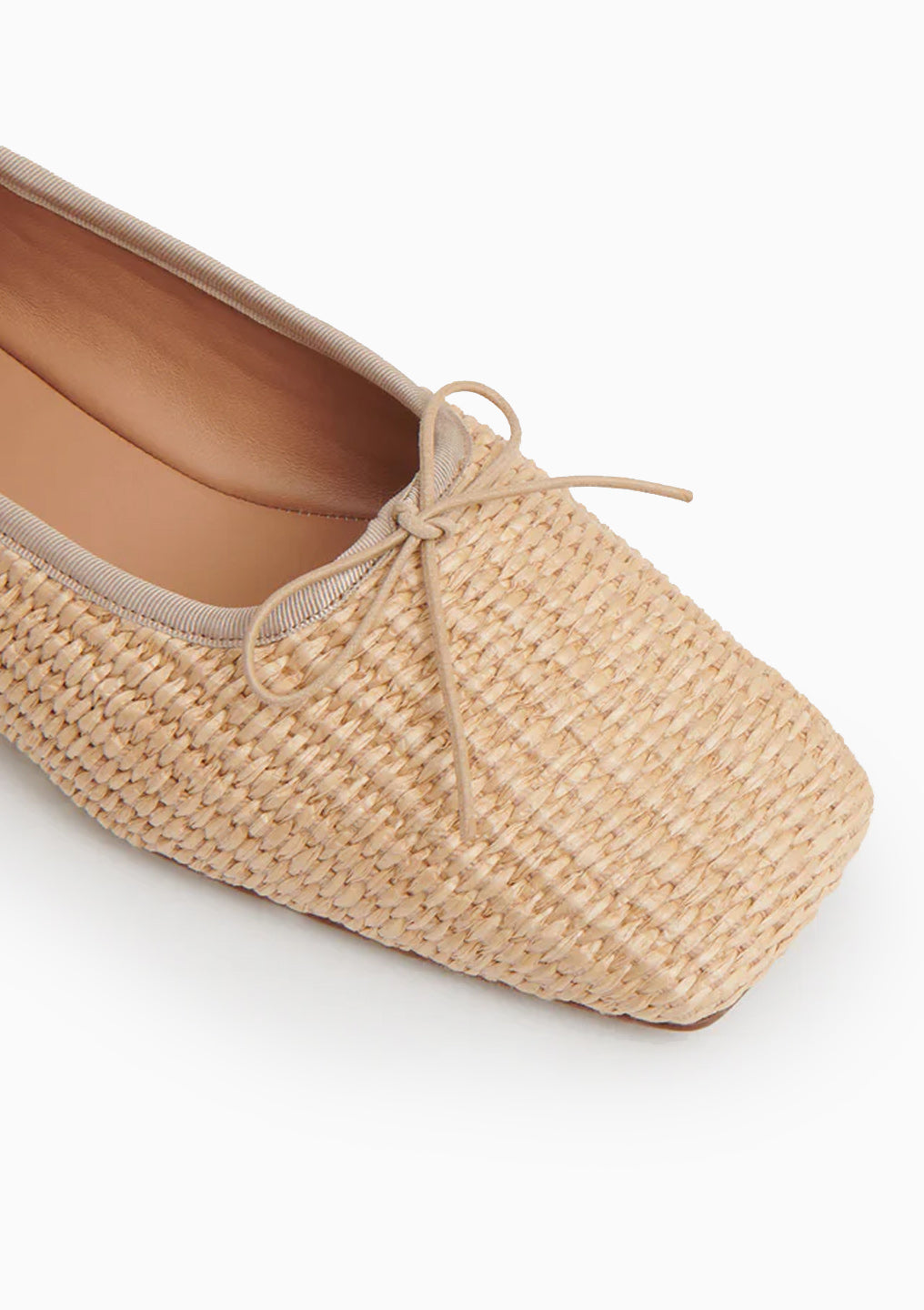 Square Toe Ballerina | Natural Raffia