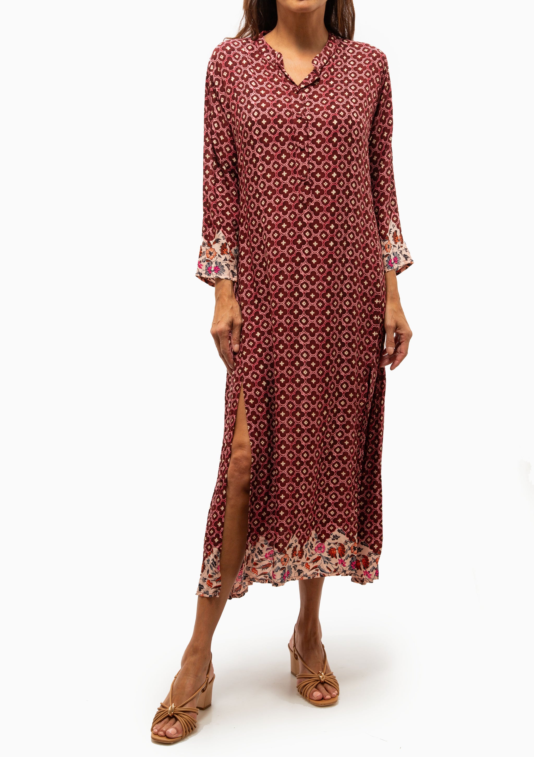Natalie Martin Isobel Dress Mosaic Spice in Red