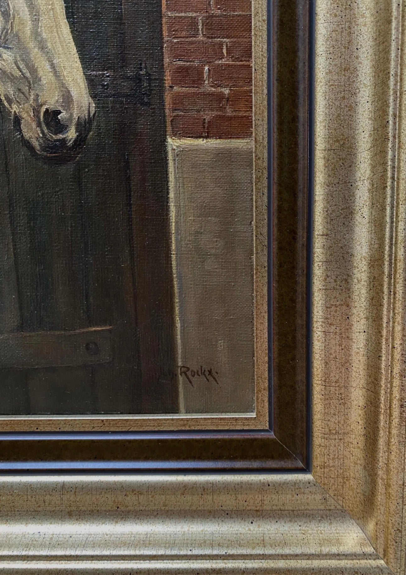 Original Antique Horses Portrait Oil Painting | 16"x20"