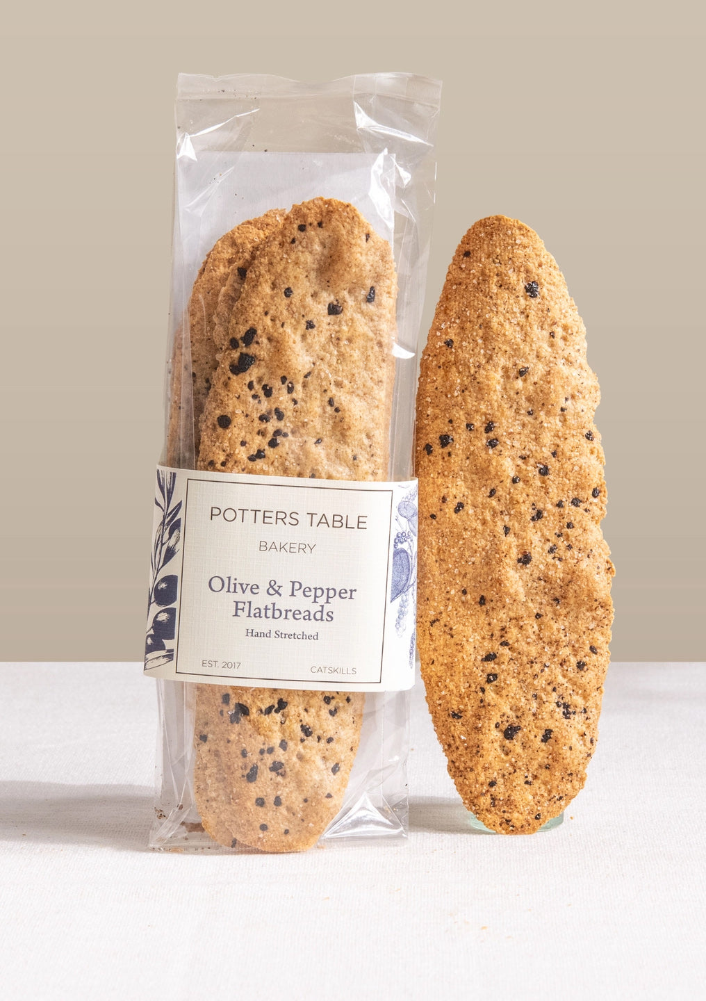 Cured Olive & Cracked Pepper Flatbreads