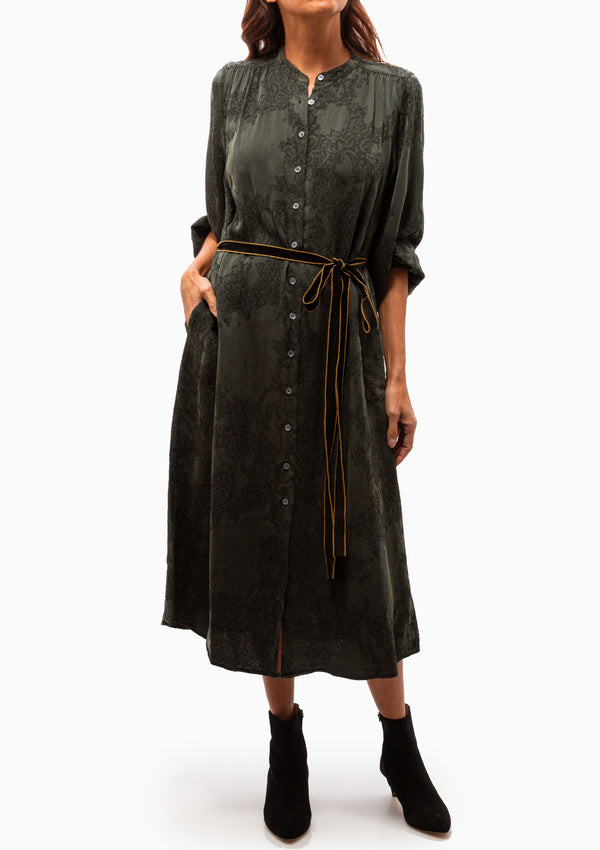 Silk Jacquard Vanessa Midi Dress | Kale