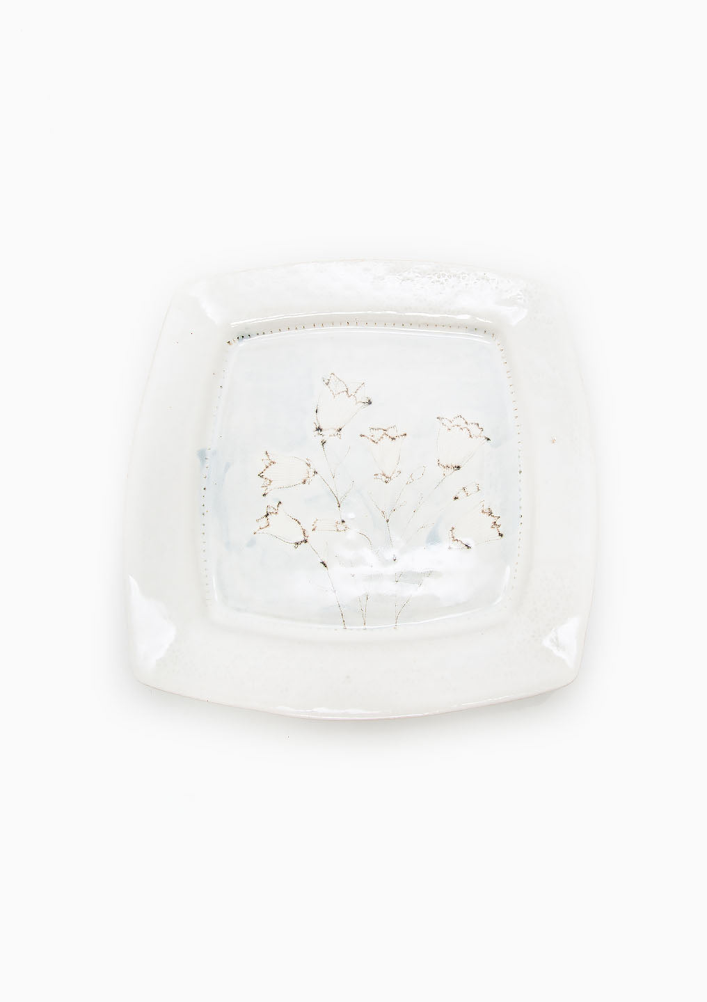 Large Square Platter Wildflower Light Blue 2