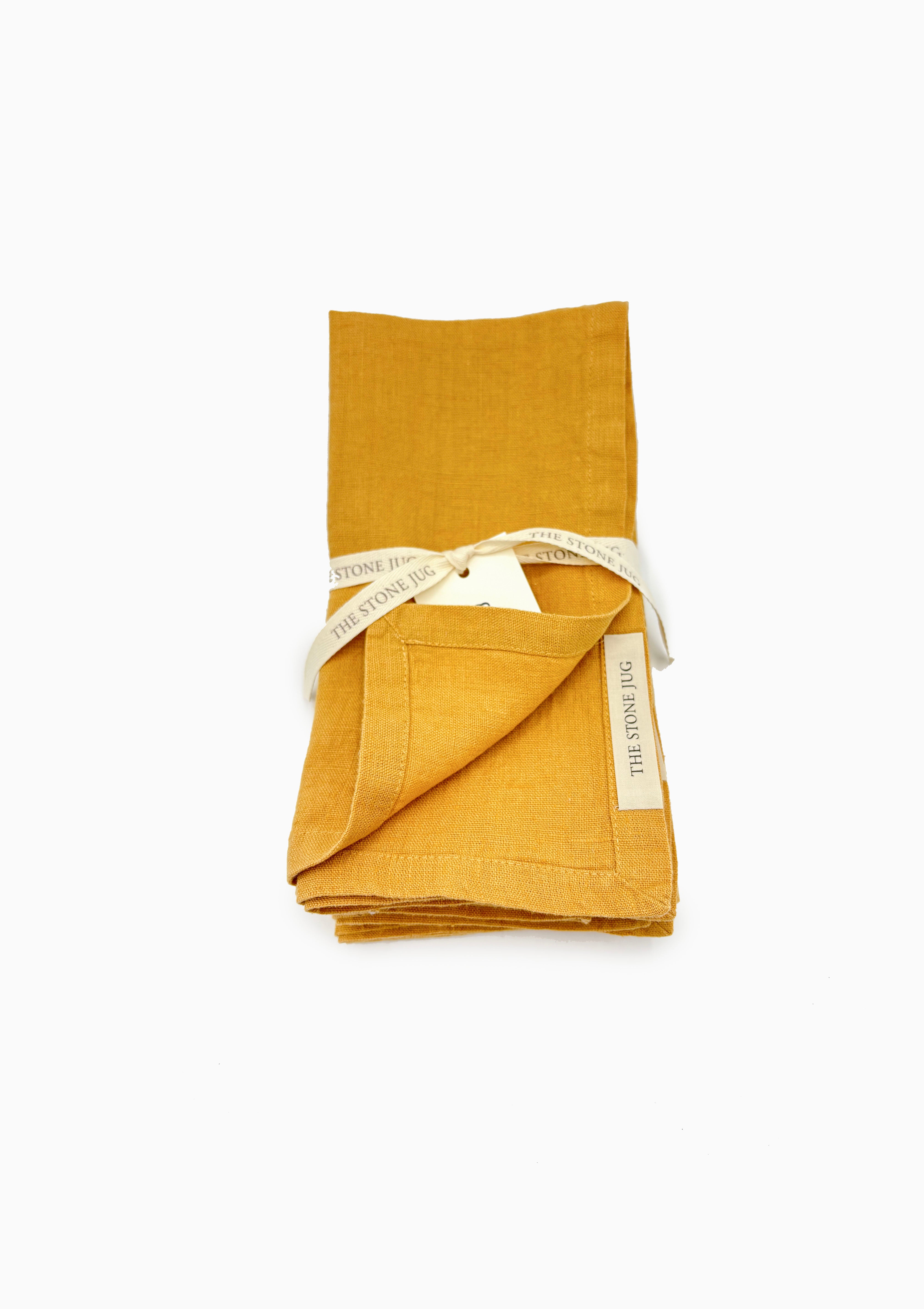 Honey 100% Stone Washed Linen Napkin | Set Of 4
