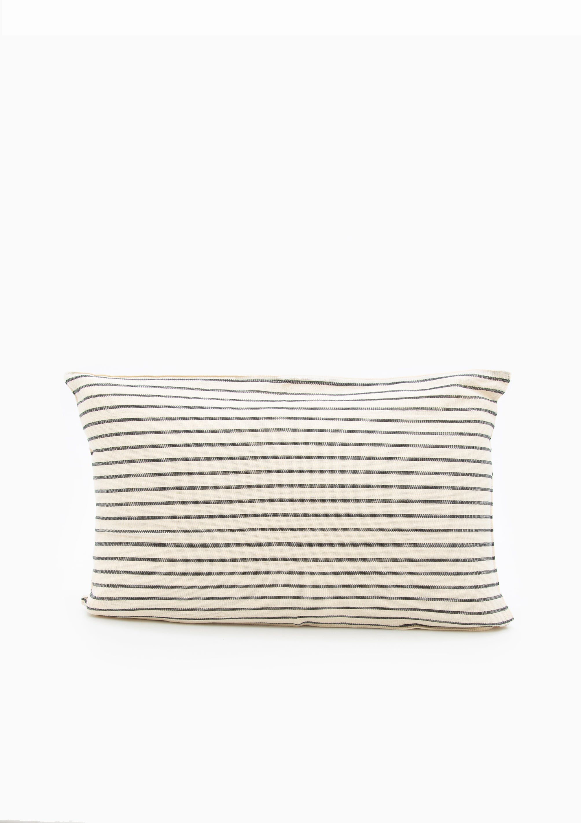 Solid and striped long cushions made from 100% handwoven cotton by Tensira, crafted using traditional looms and sustainable practices.