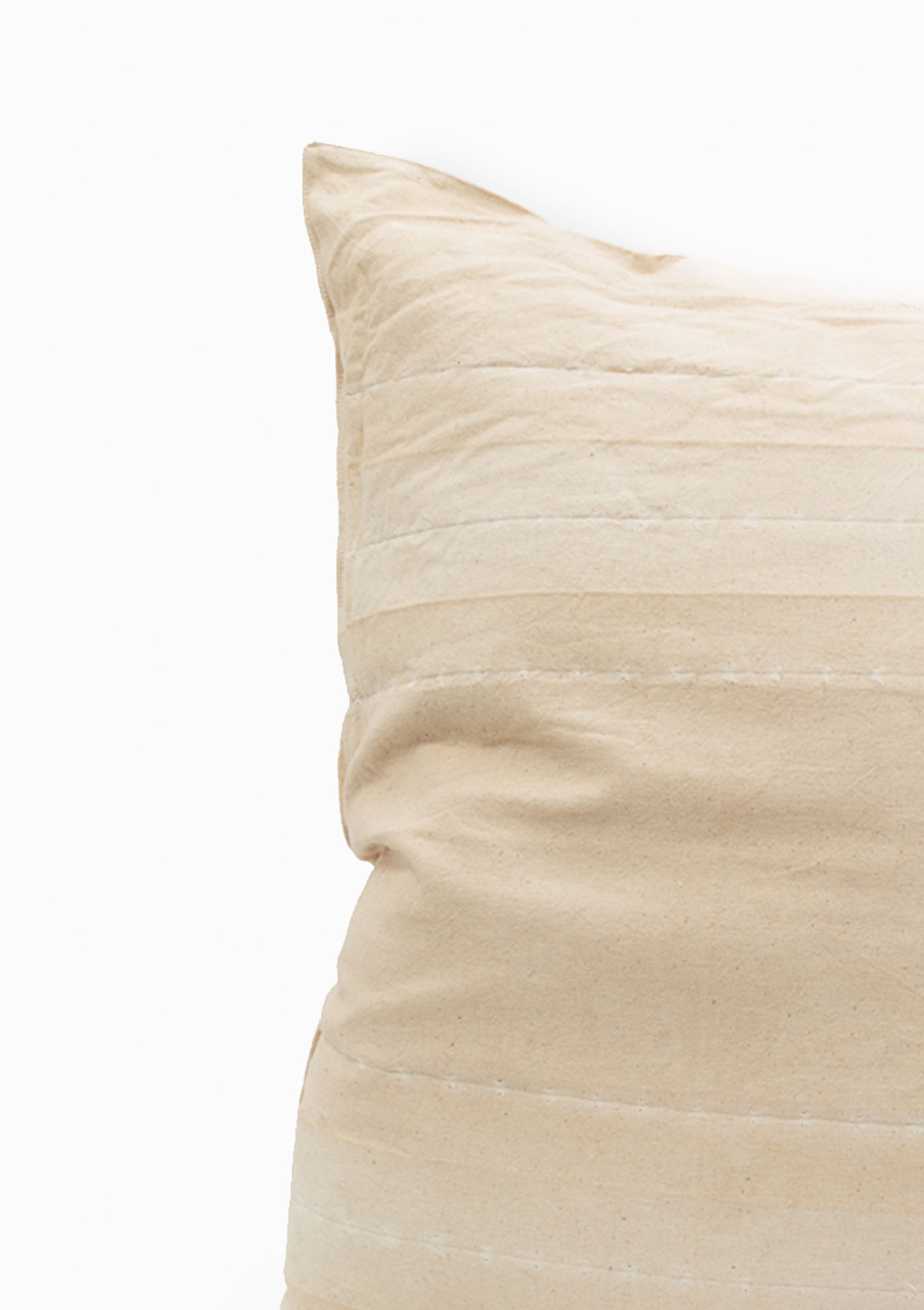 Handwoven 100% cotton headboard cushion by Tensira, crafted on traditional looms with over 3,000 hand-dyed yarns.