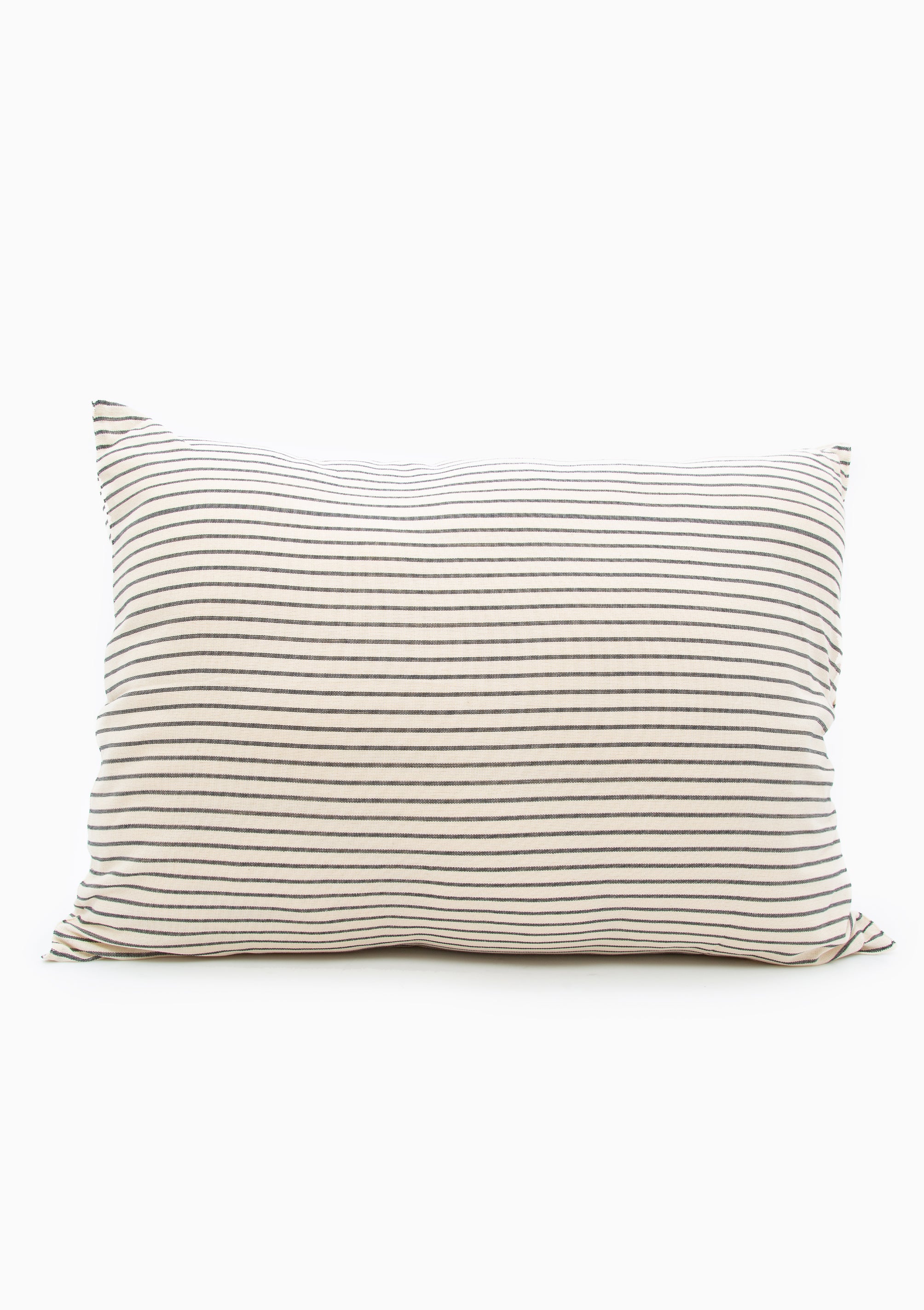 Striped cotton headboard cushion from Tensira, sustainably made in Guinea by artisan groups using zero-waste practices.