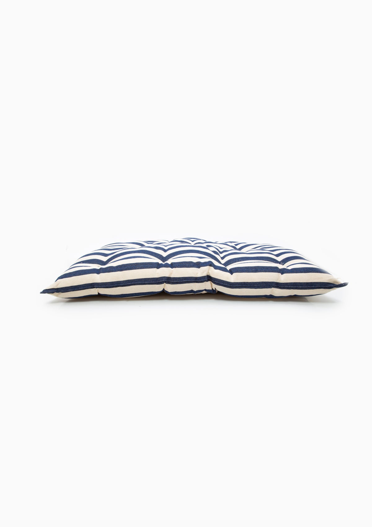 New Small Pet Bed, Navy/Off White Bold Stripe | 24" x 33"