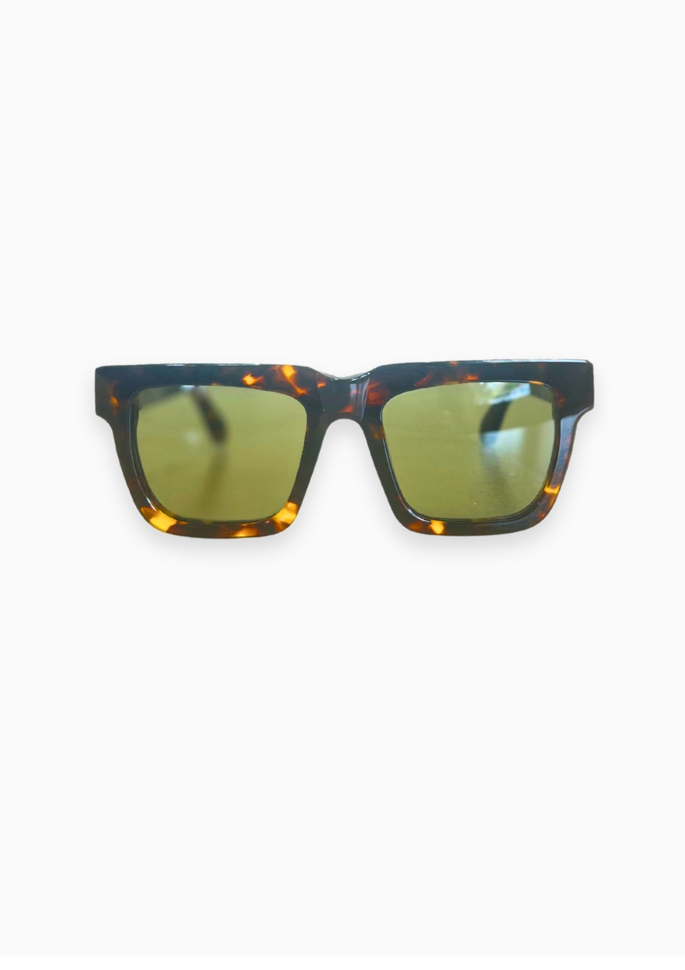 Jamie Rectangular Style Sunglasses | Havana/Green