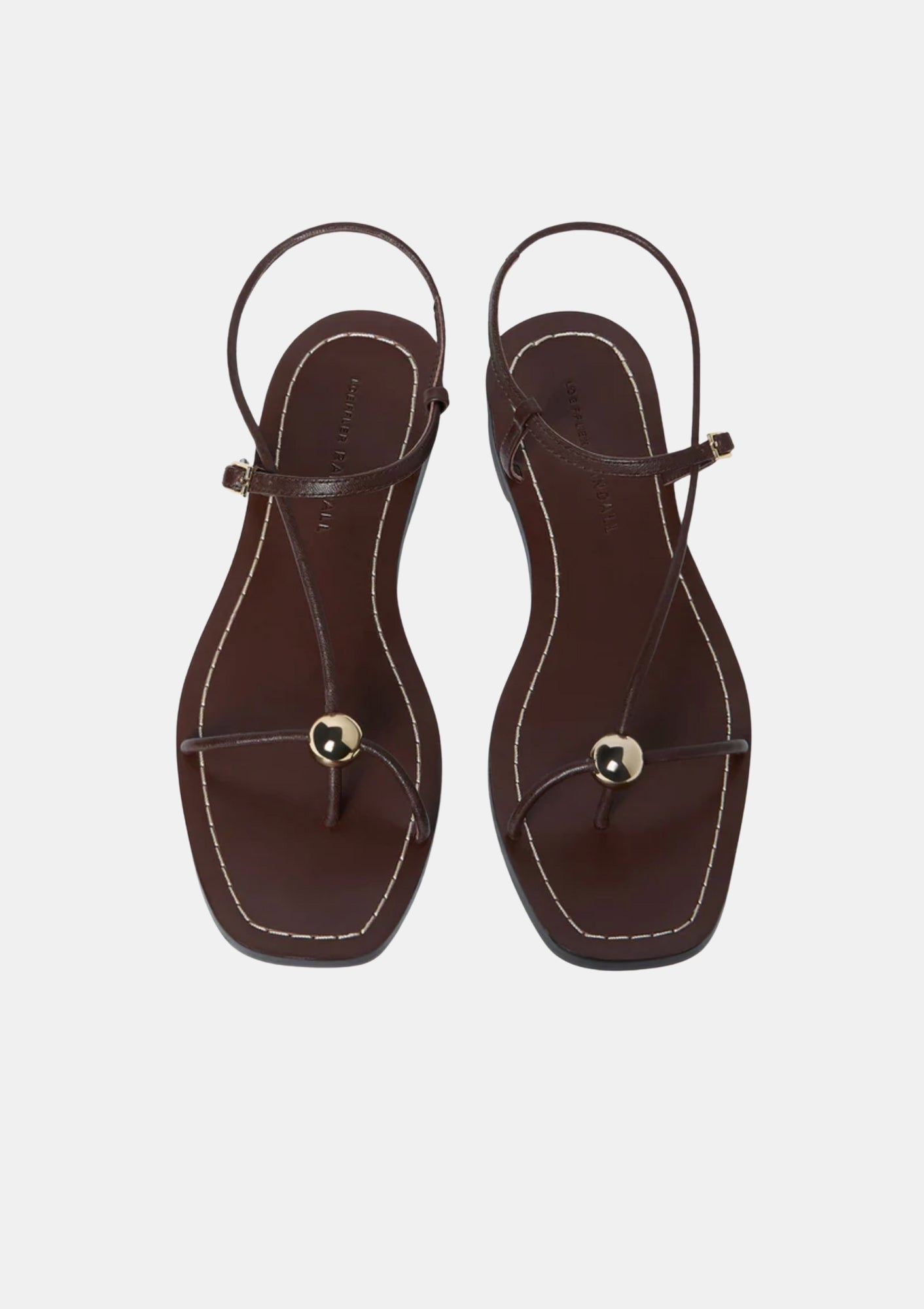 The Loeffler Randall Lara Leather Sandal in espresso, available at Diani.