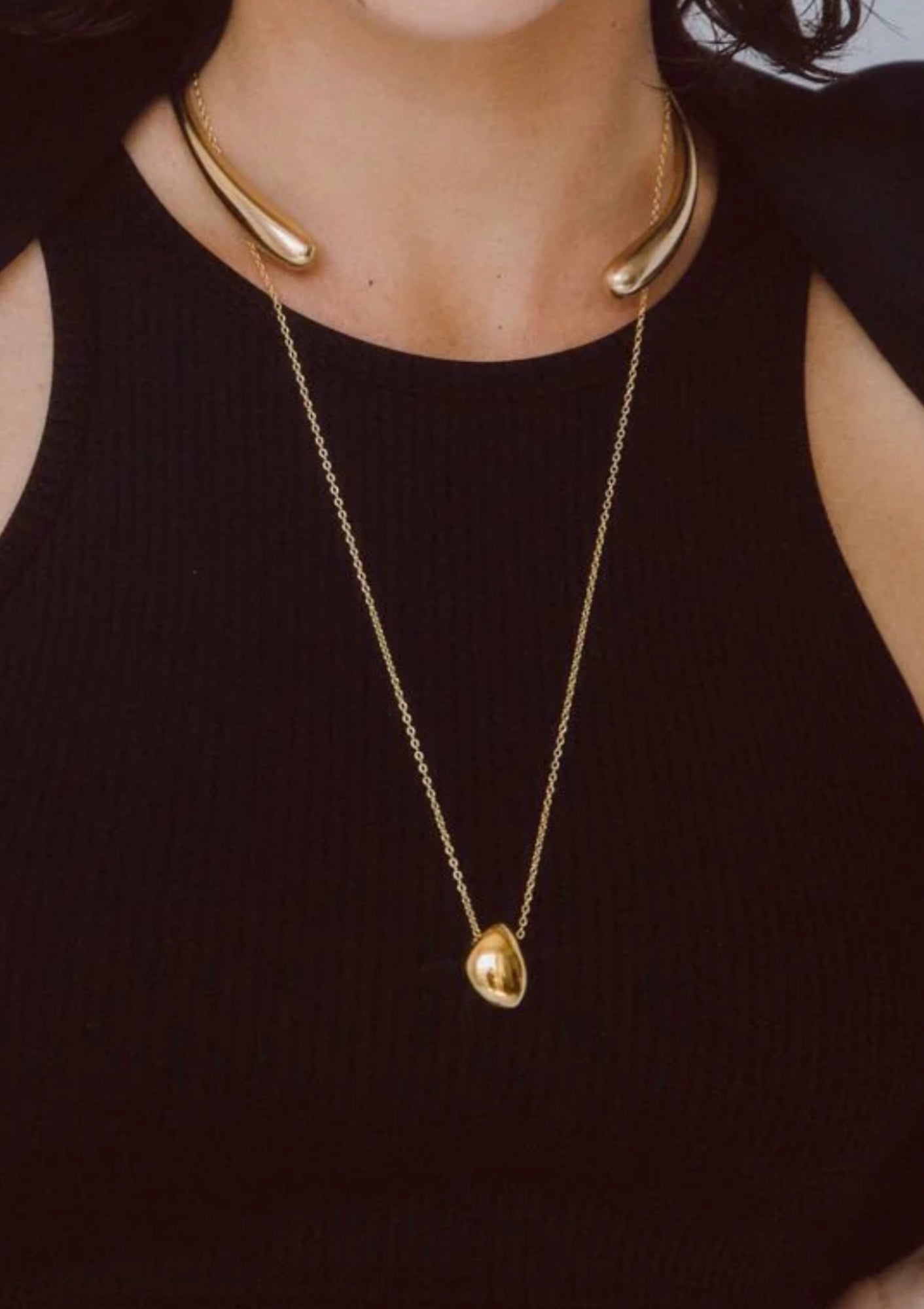 Soko Jiwe Gold Pendant Necklace, available at Diani.