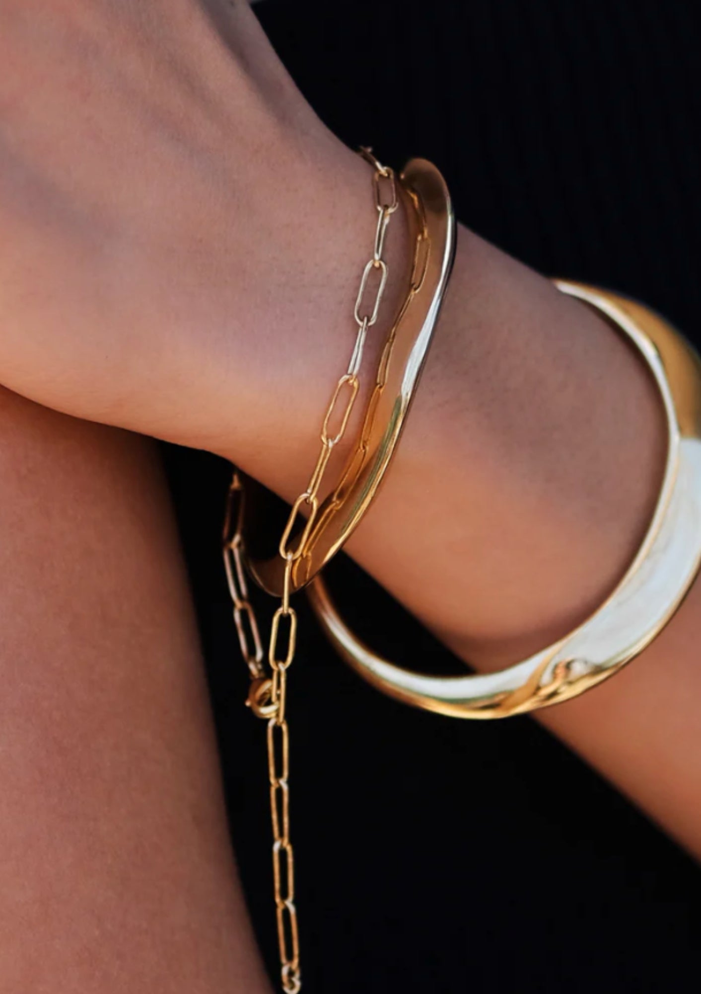 Gold Mini Ellipse Bracelet by Soko, available at Diani.