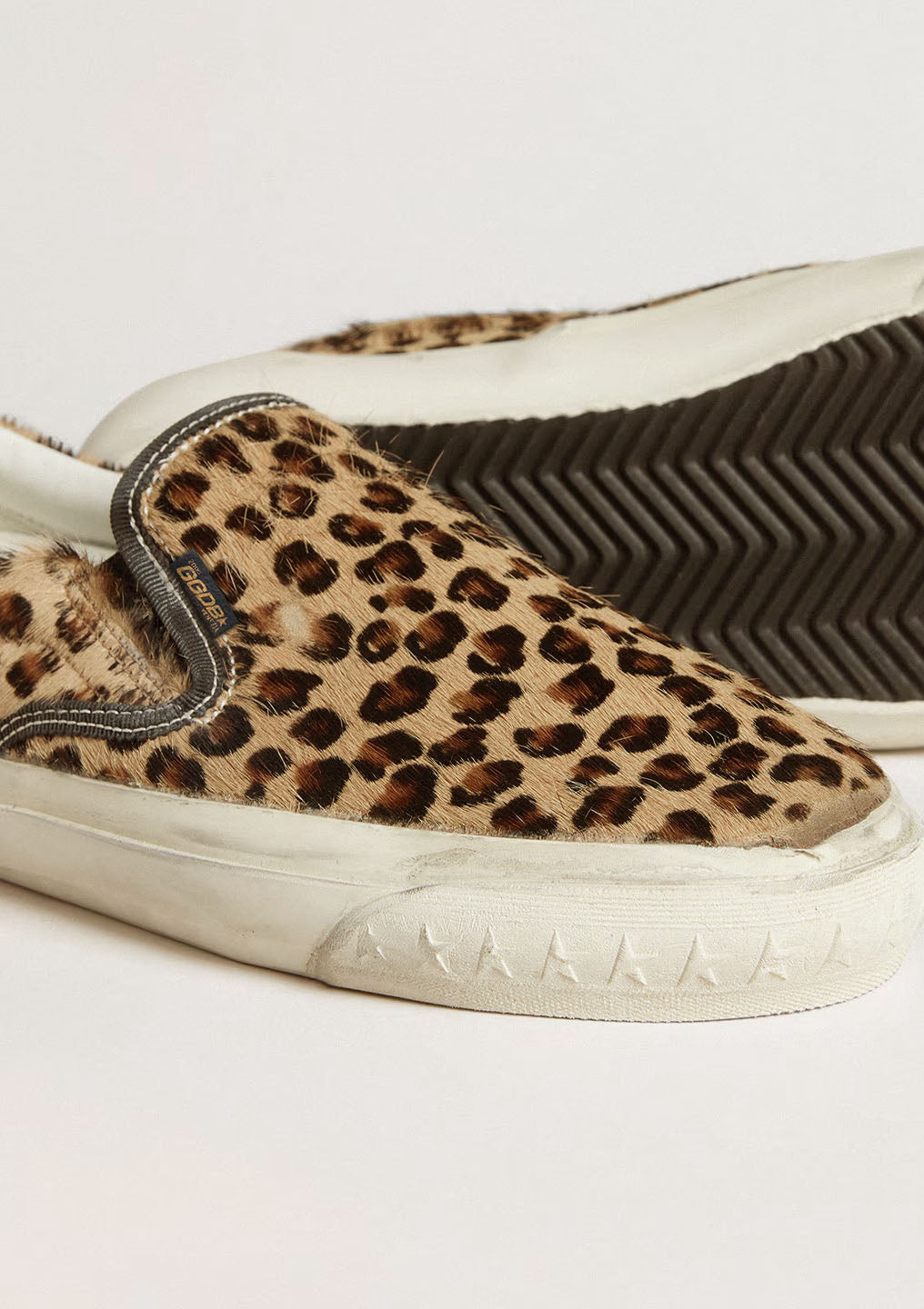 VCE Penstar Sneaker Leopard-Print Pony Leather Heel Tab | Black/Brown