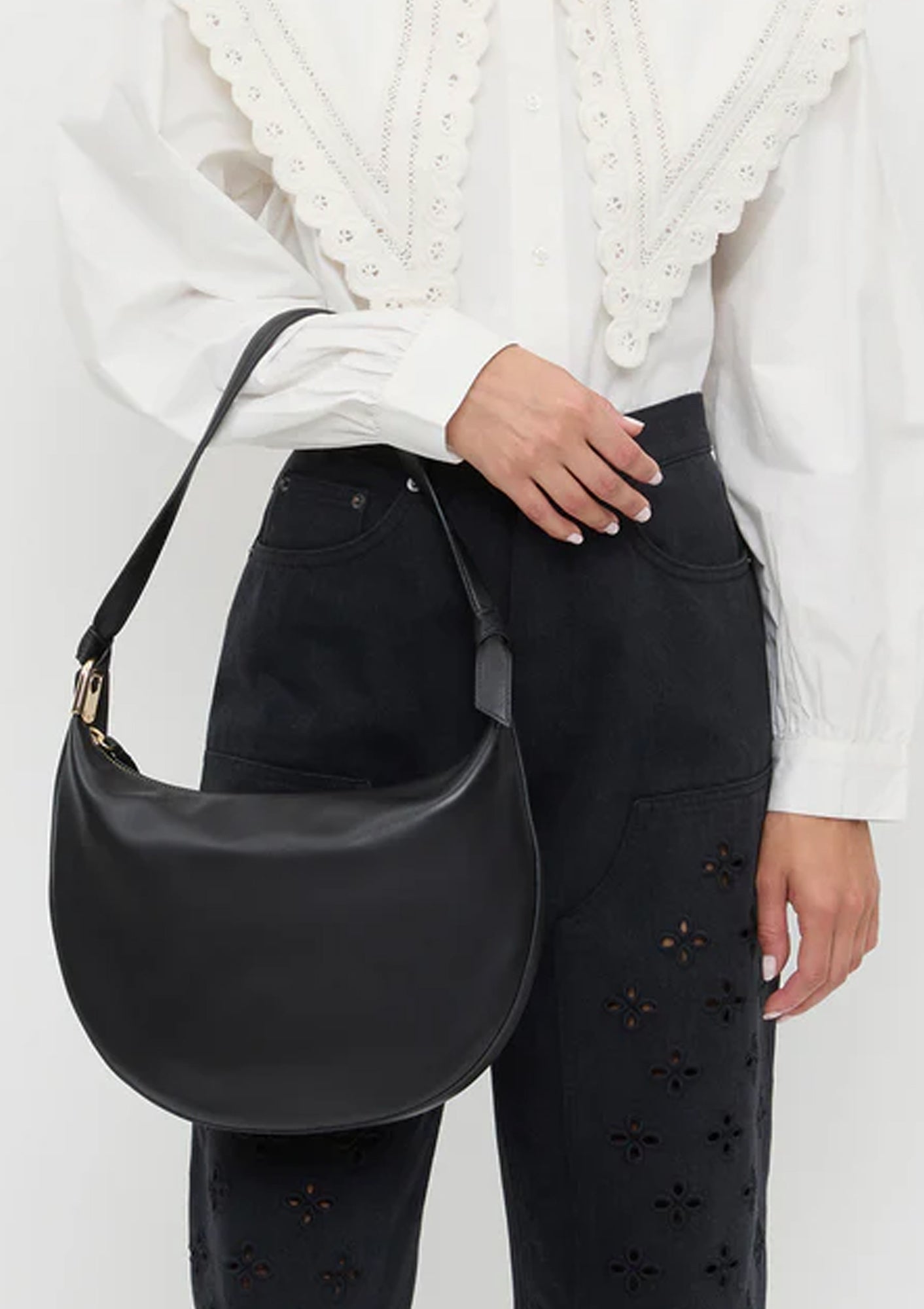 Harlow Leather Shoulder Bag | Black