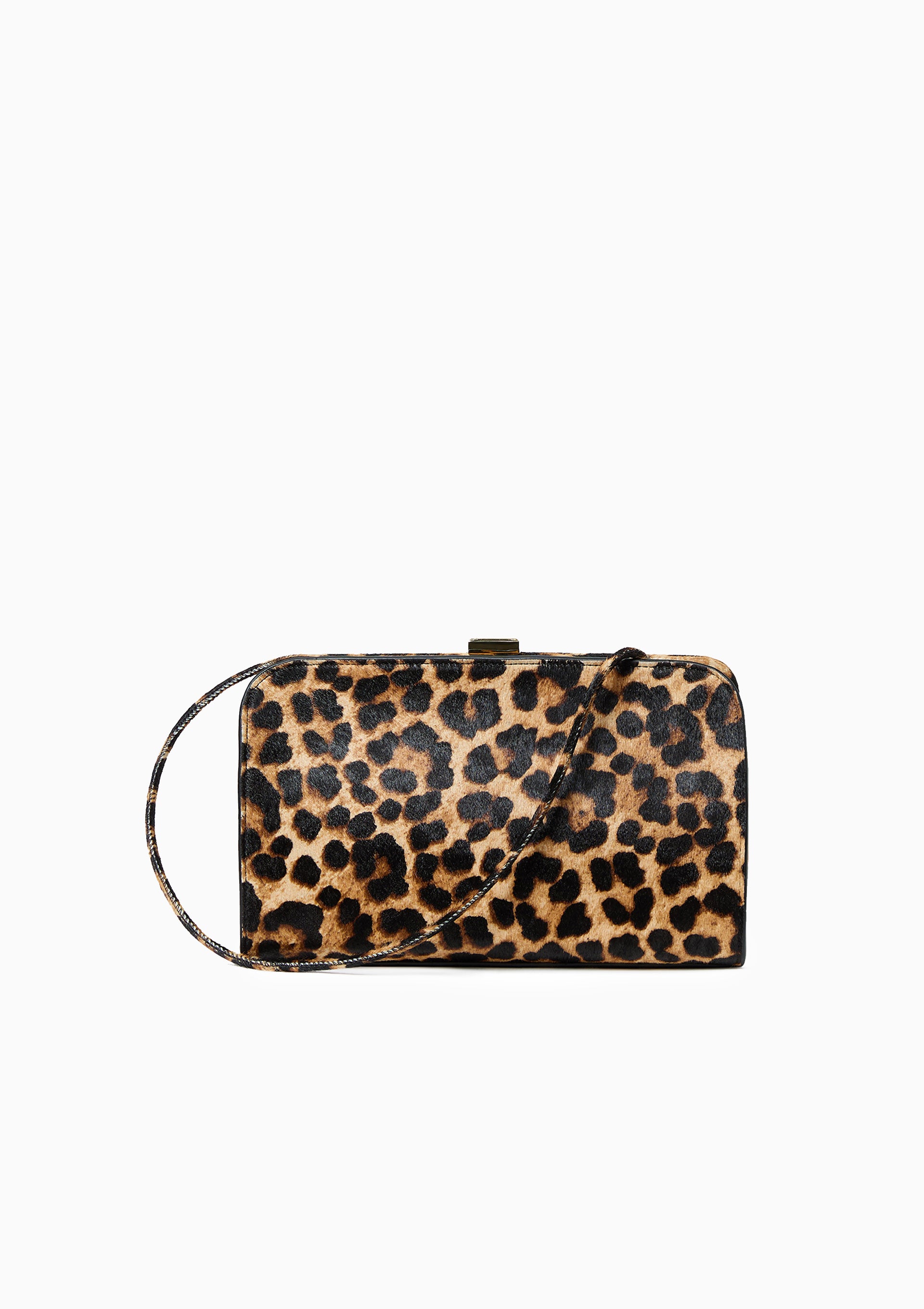 Zella Covered Frame Clutch | Brushed Leopard