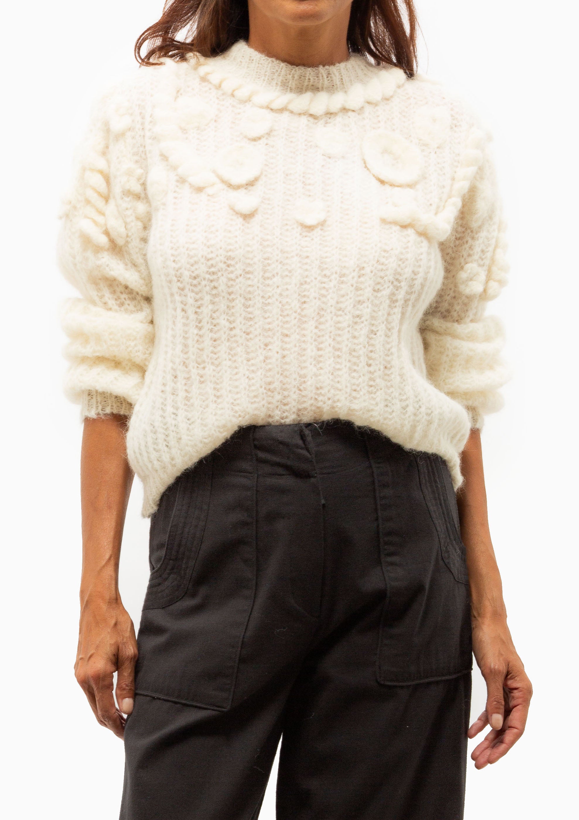 Moritz Embroidered Pullover | Alabaster