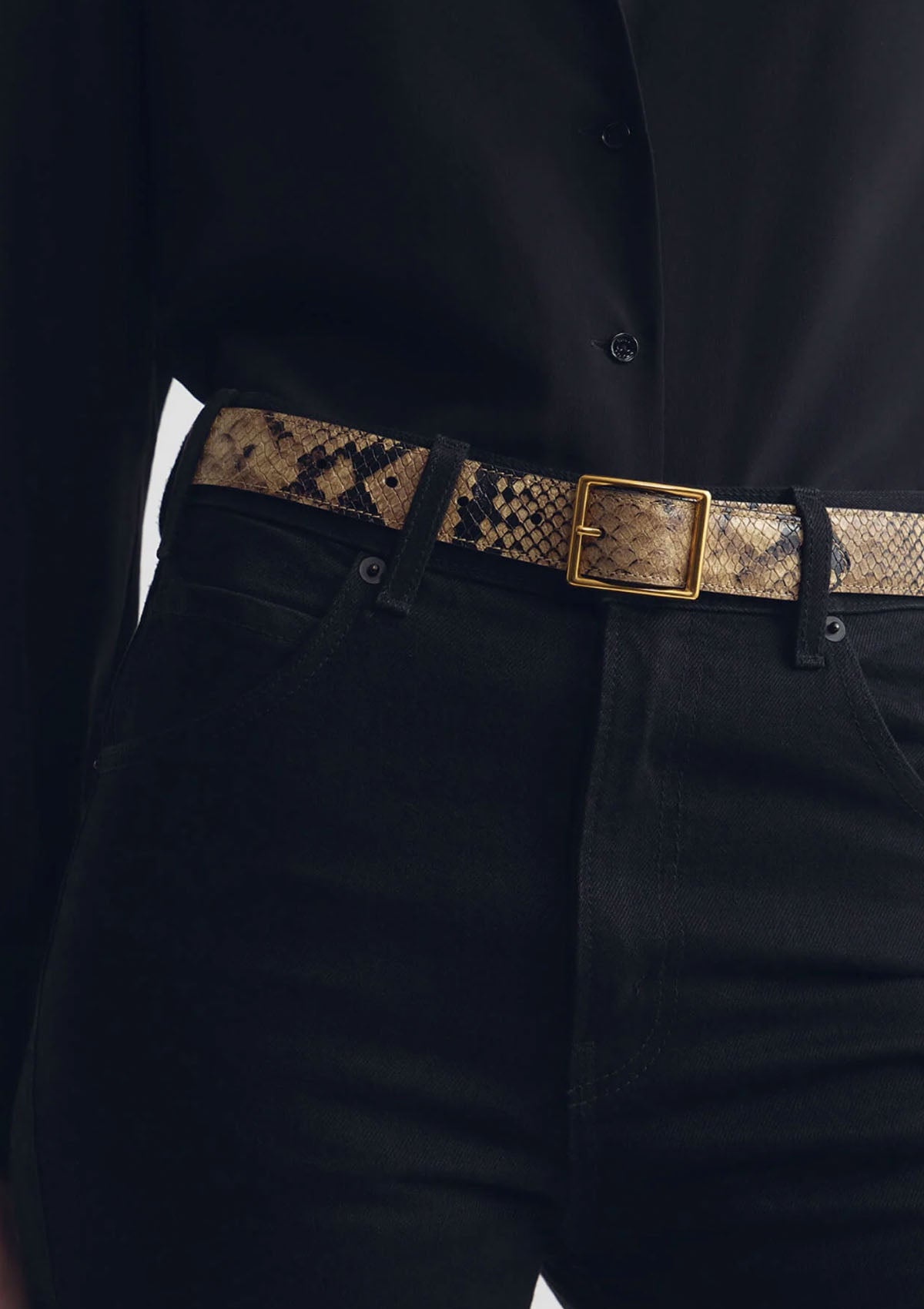Gabriele Belt | Taupe Snakeskin/Gold