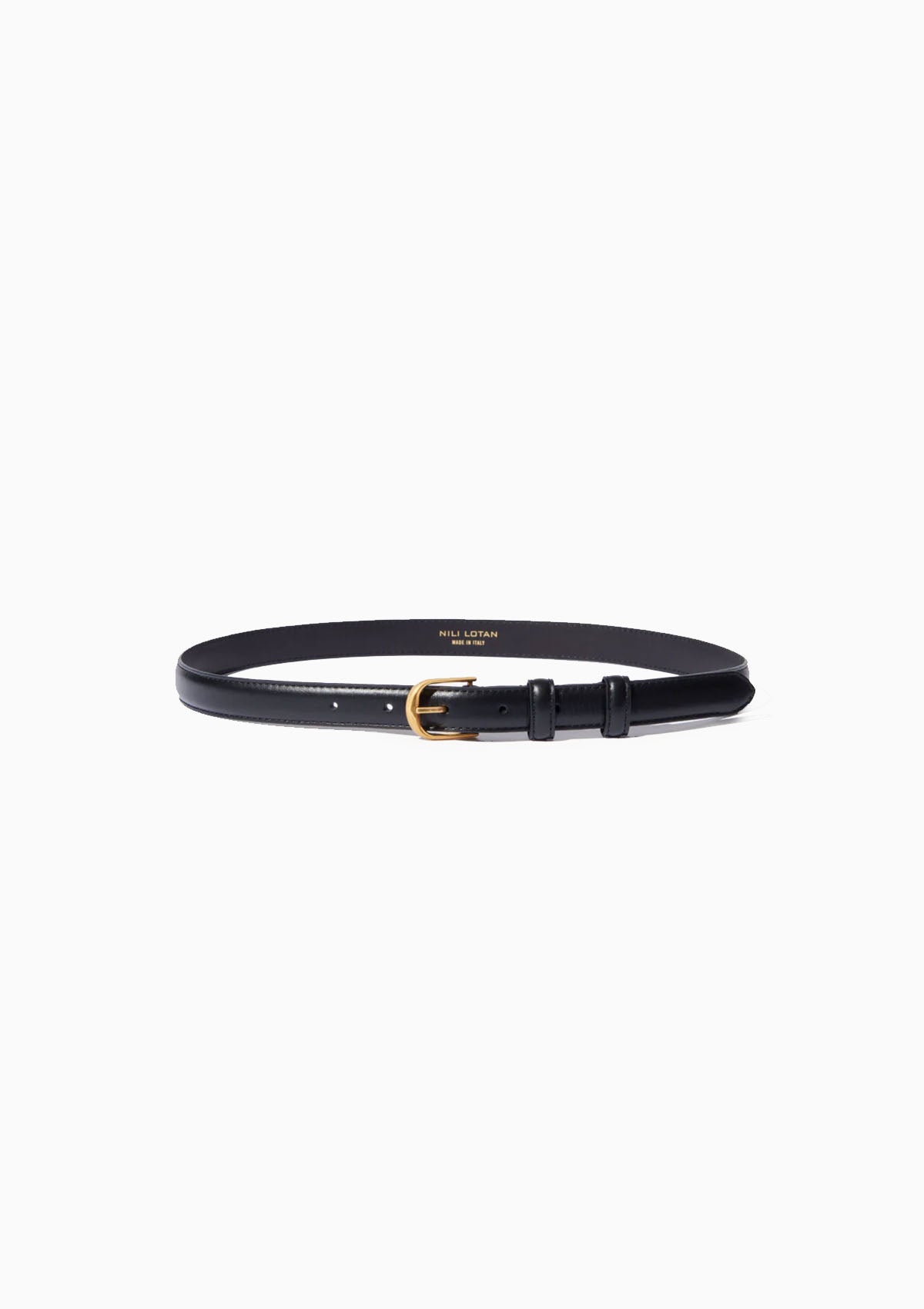 Nili Lotan | Jane Belt | Black/Shiny Brass display picture 2