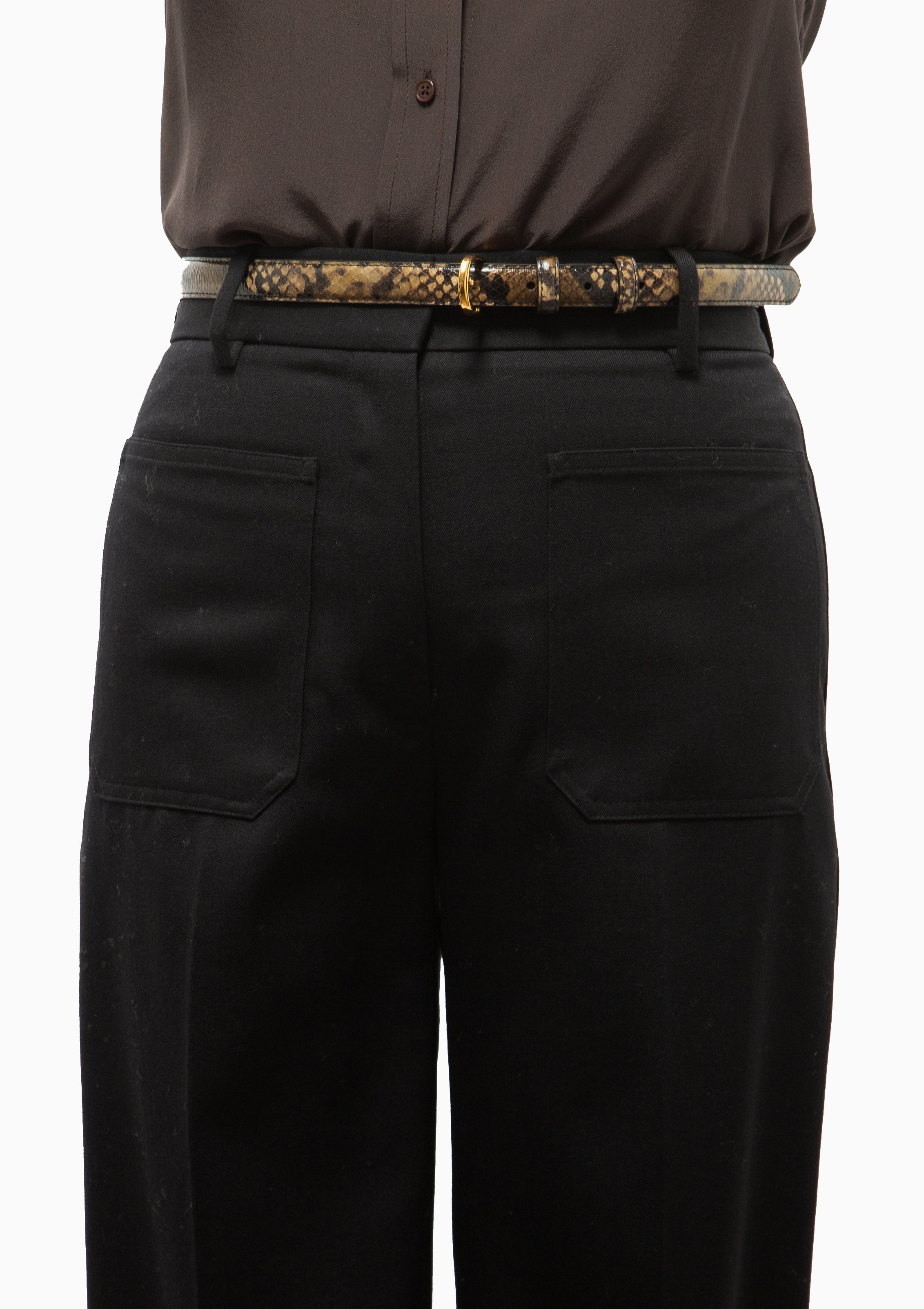 Jane Belt | Brown Snakeskin/Antique Brass