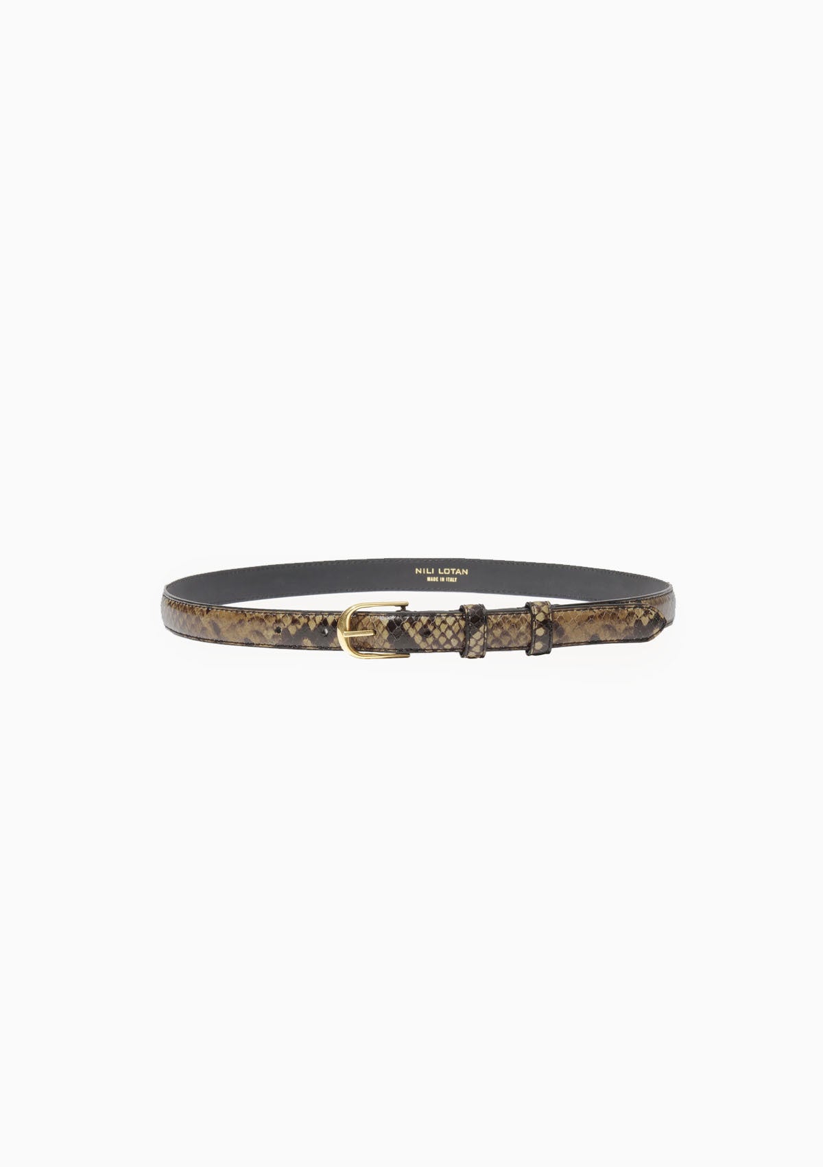 Jane Belt | Brown Snakeskin/Antique Brass