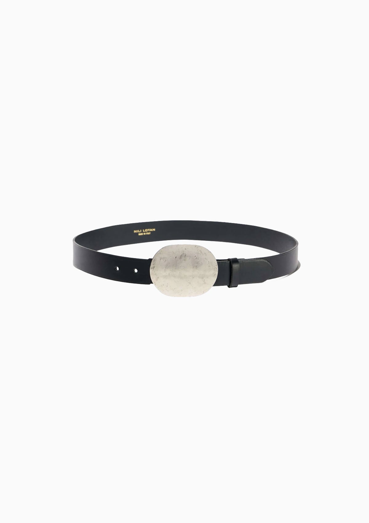 Wayne Belt | Black/Hammered Antique Silver Buckle