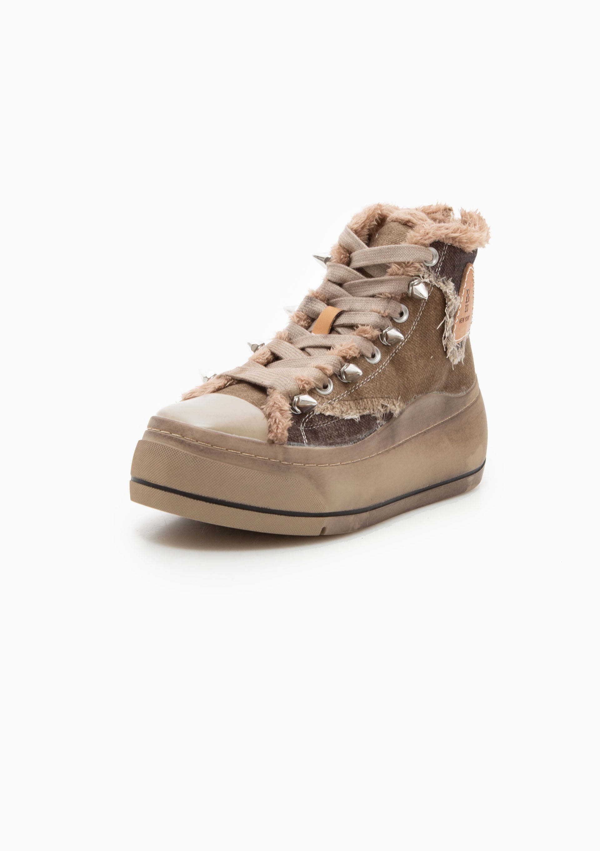 Kurt High Top Sneaker | Brown Patchwork