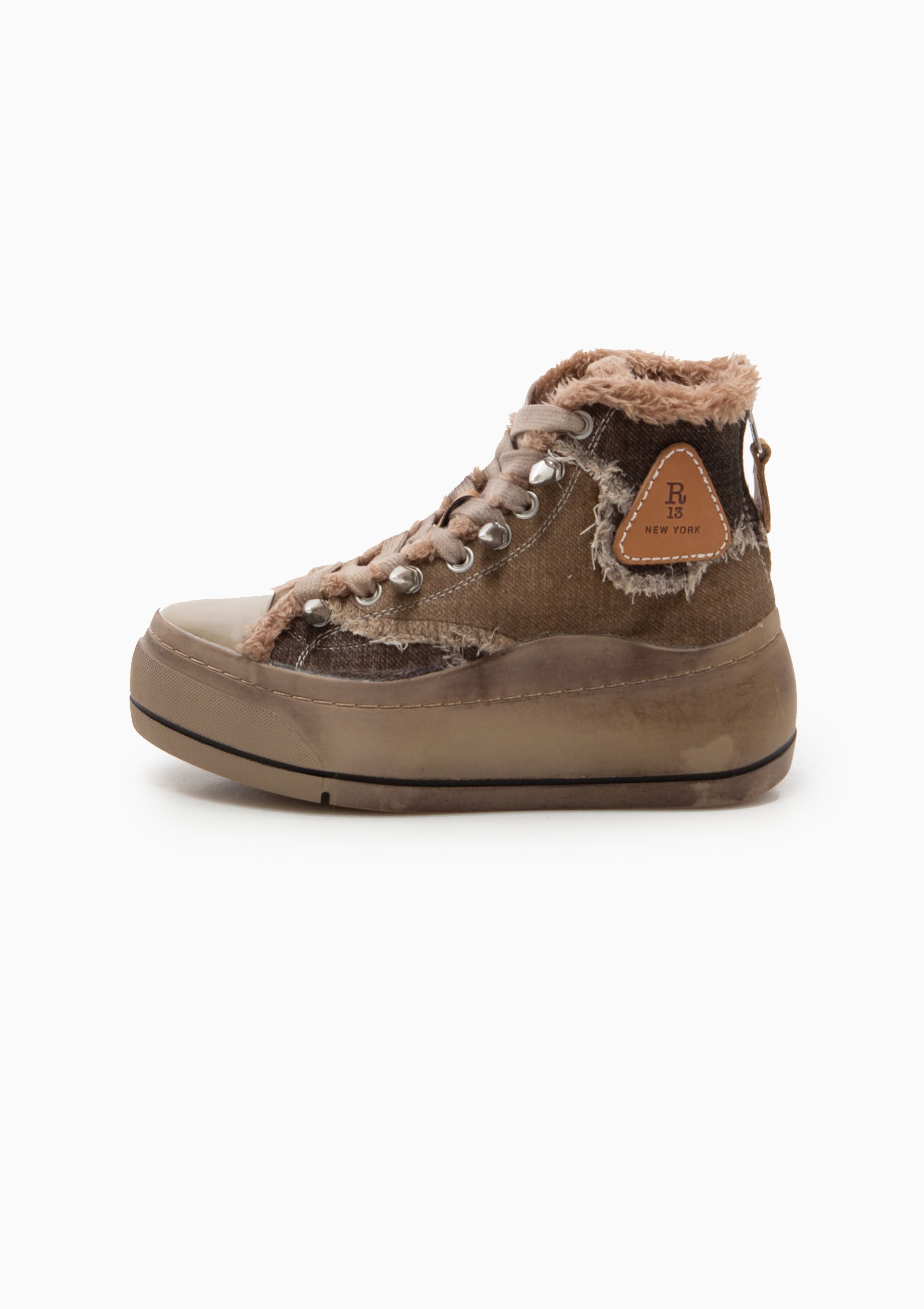 Kurt High Top Sneaker | Brown Patchwork