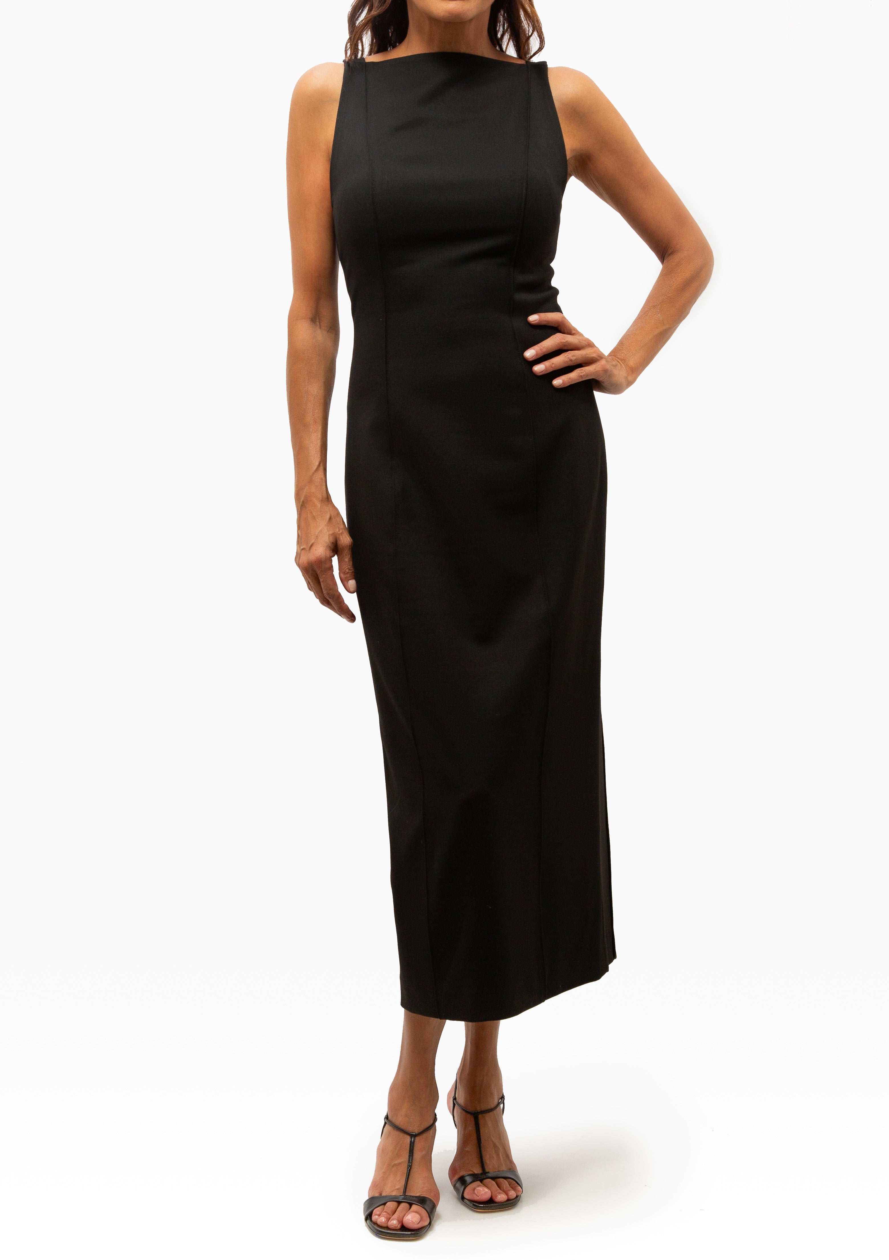 Sabrina Midi Dress | Deep Black