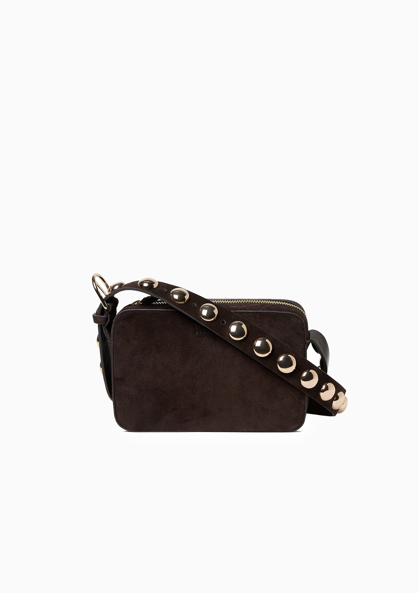 Tally Studded Camera Bag | Brown Suede