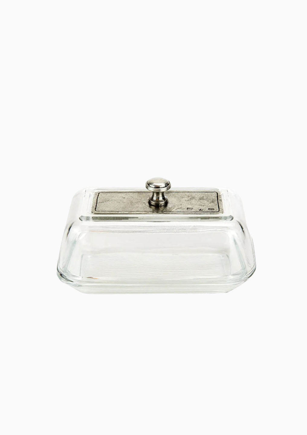 Vintage Glass Covered Butter Dish