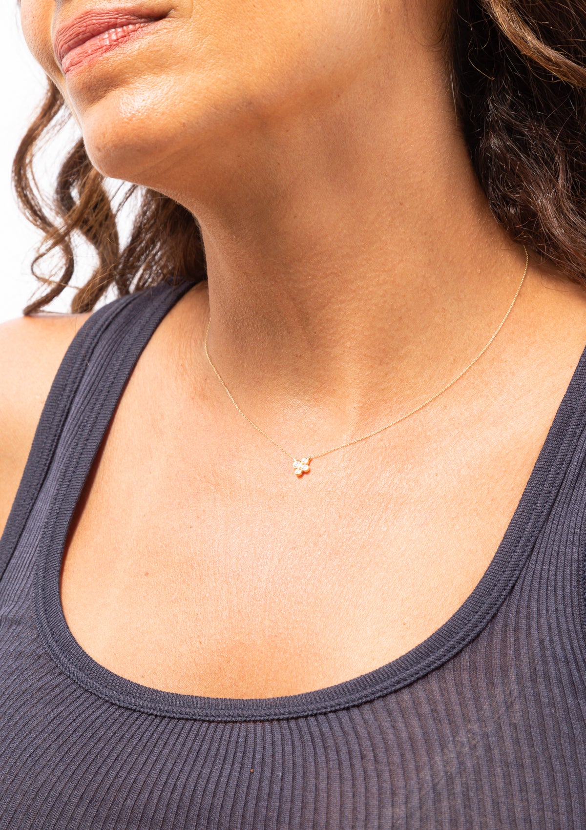 4 Diamond Barnacles Necklace | Yellow Gold
