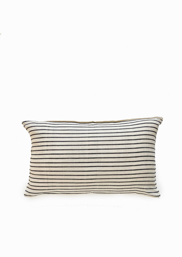 Cushion, Natural/Navy Stripe | 12" x 20"