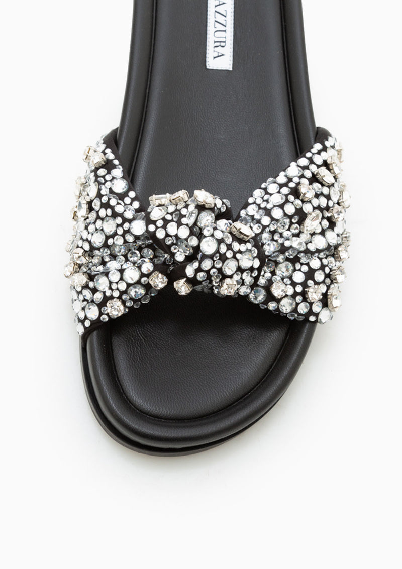 Asja Crystal Embellished Sandal | Black